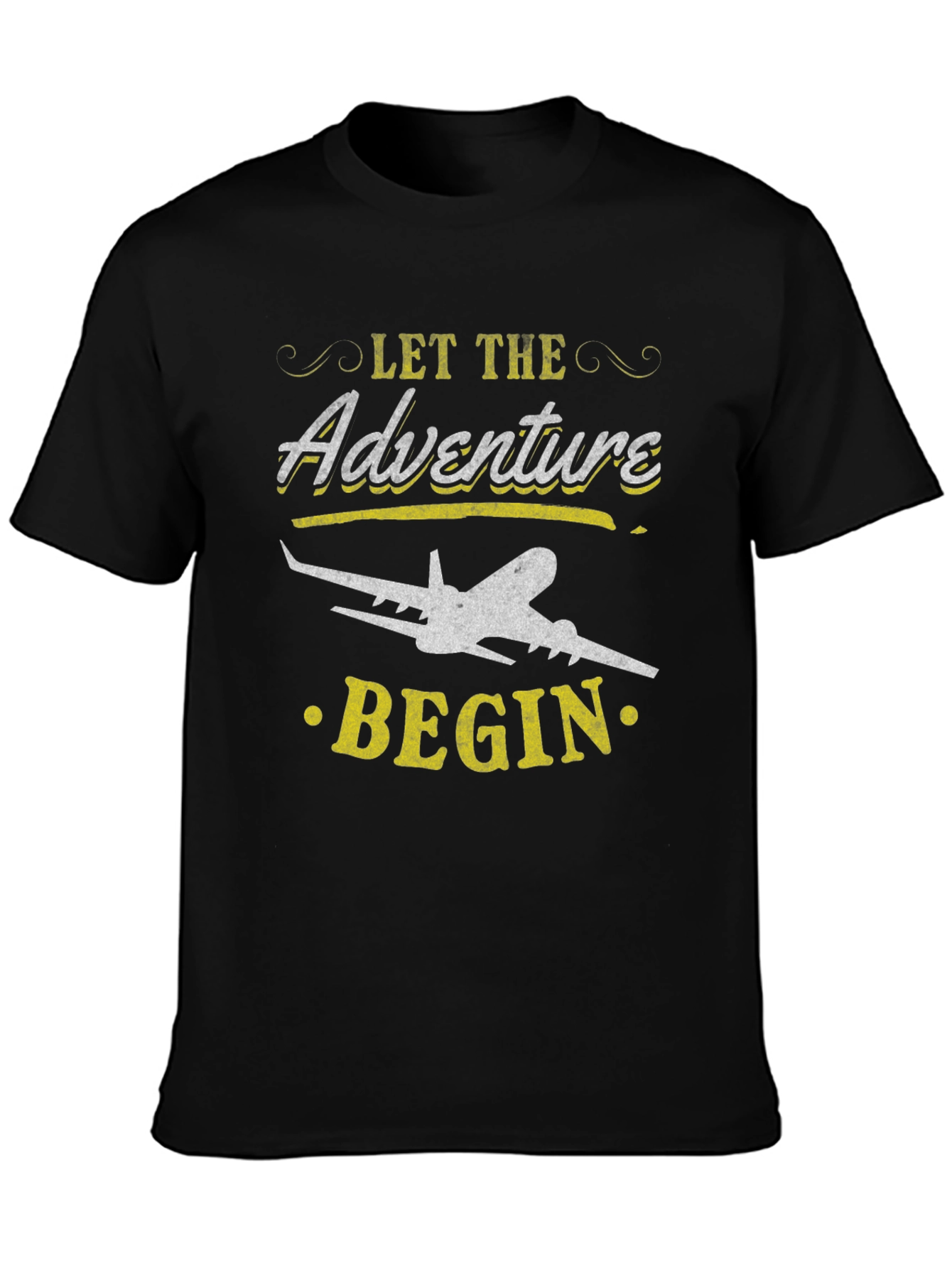 Black Adventure Awaits Graphic T-Shirt view 3
