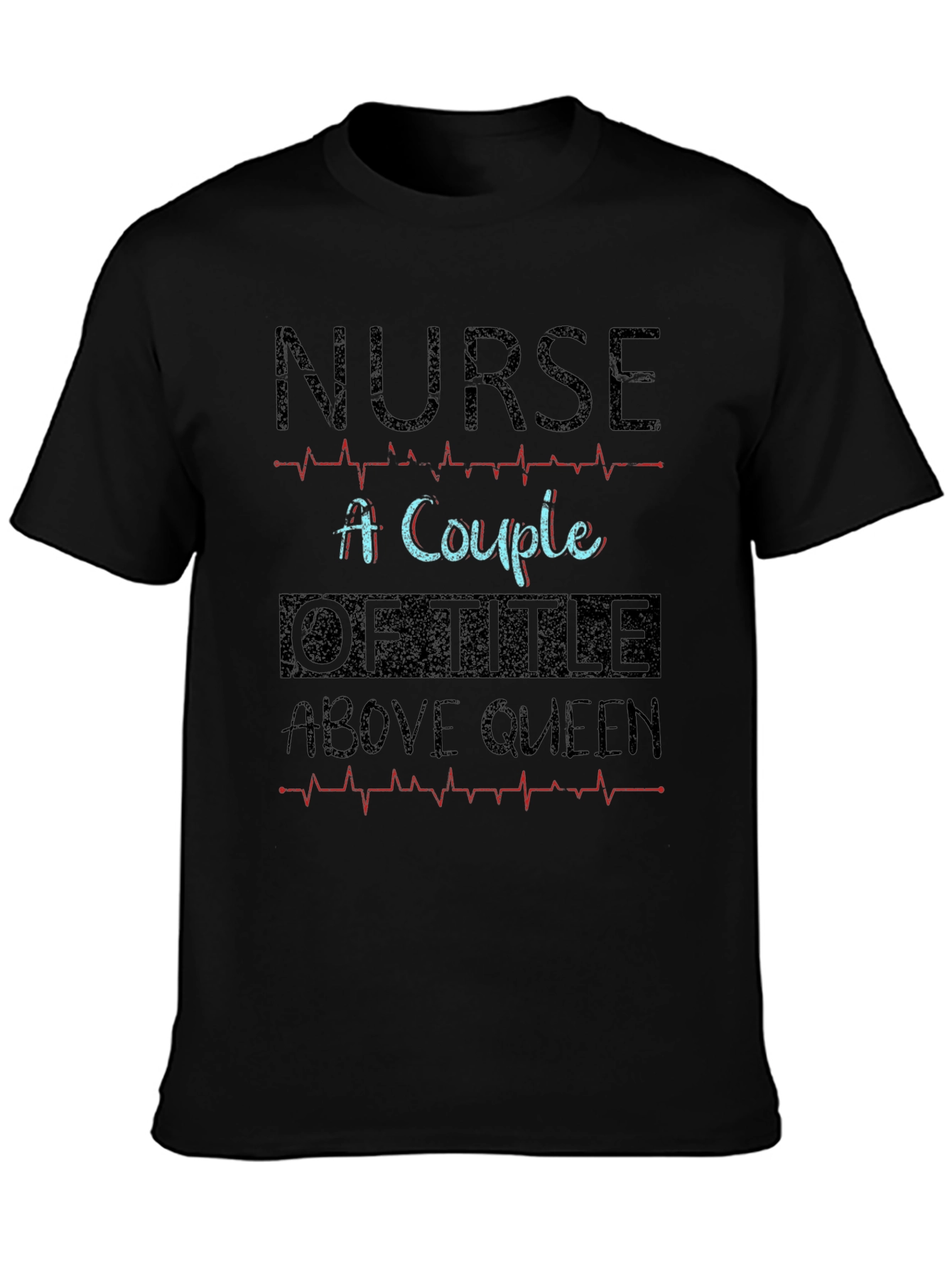 Black Nurse Above Queen Black T-Shirt view 3