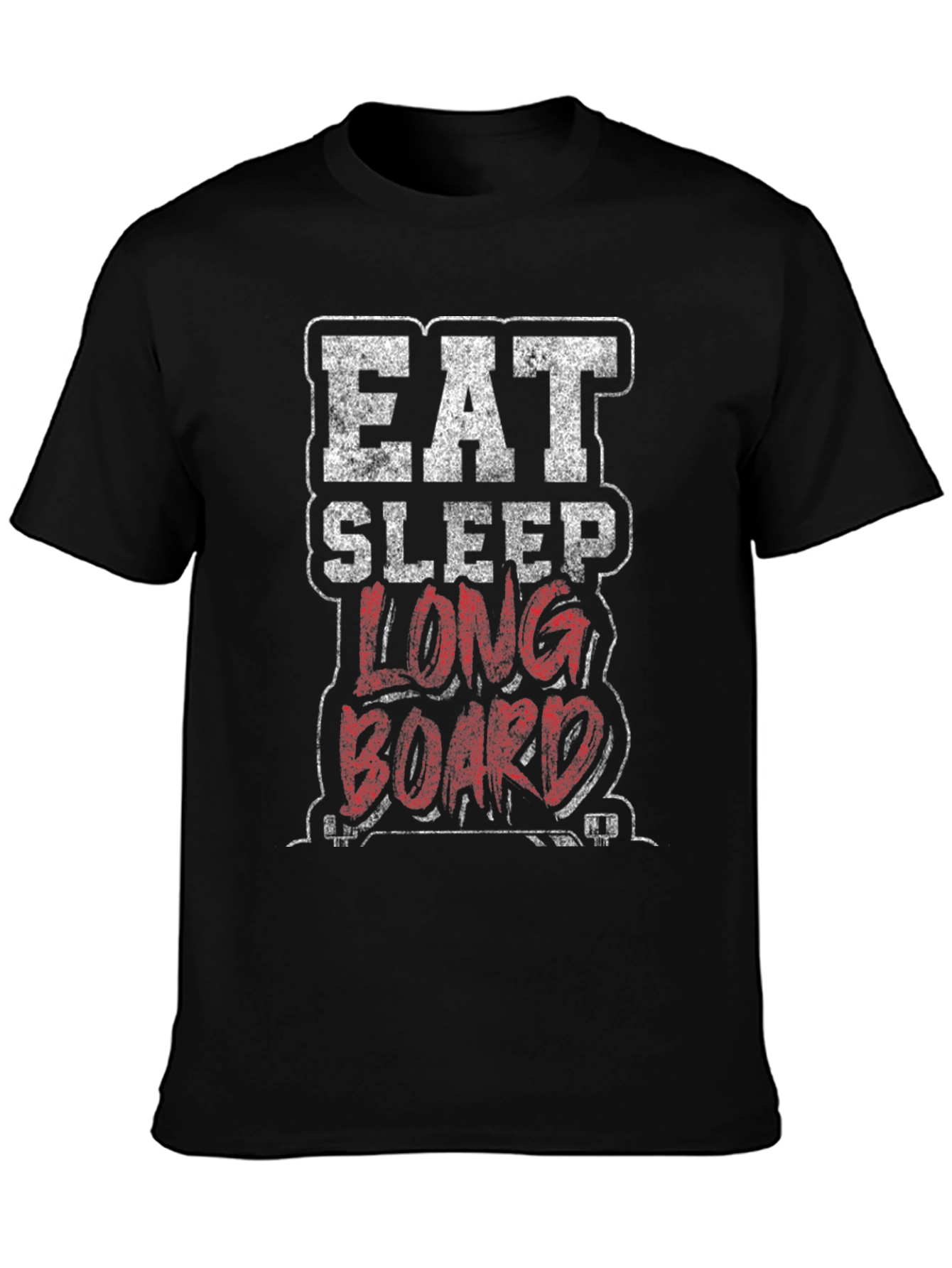Black Eat Sleep Longboard Graphic Tee view 3