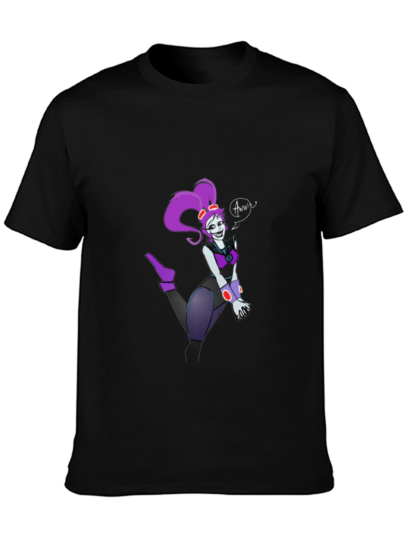 Black Cartoon Character Graphic T-Shirt view 3