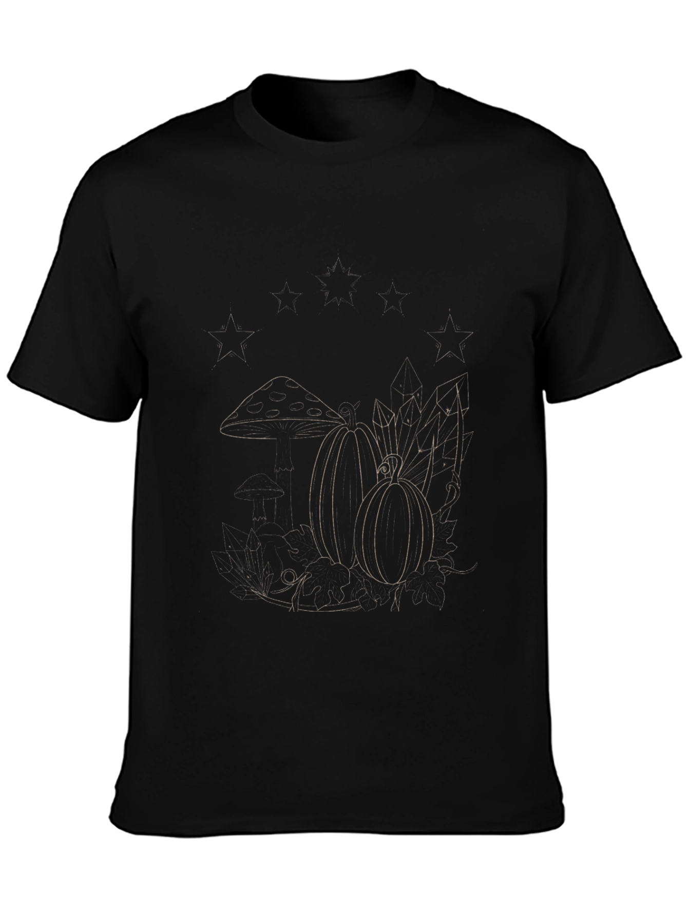 Black Men's Black Tee with Fall Graphic view 3