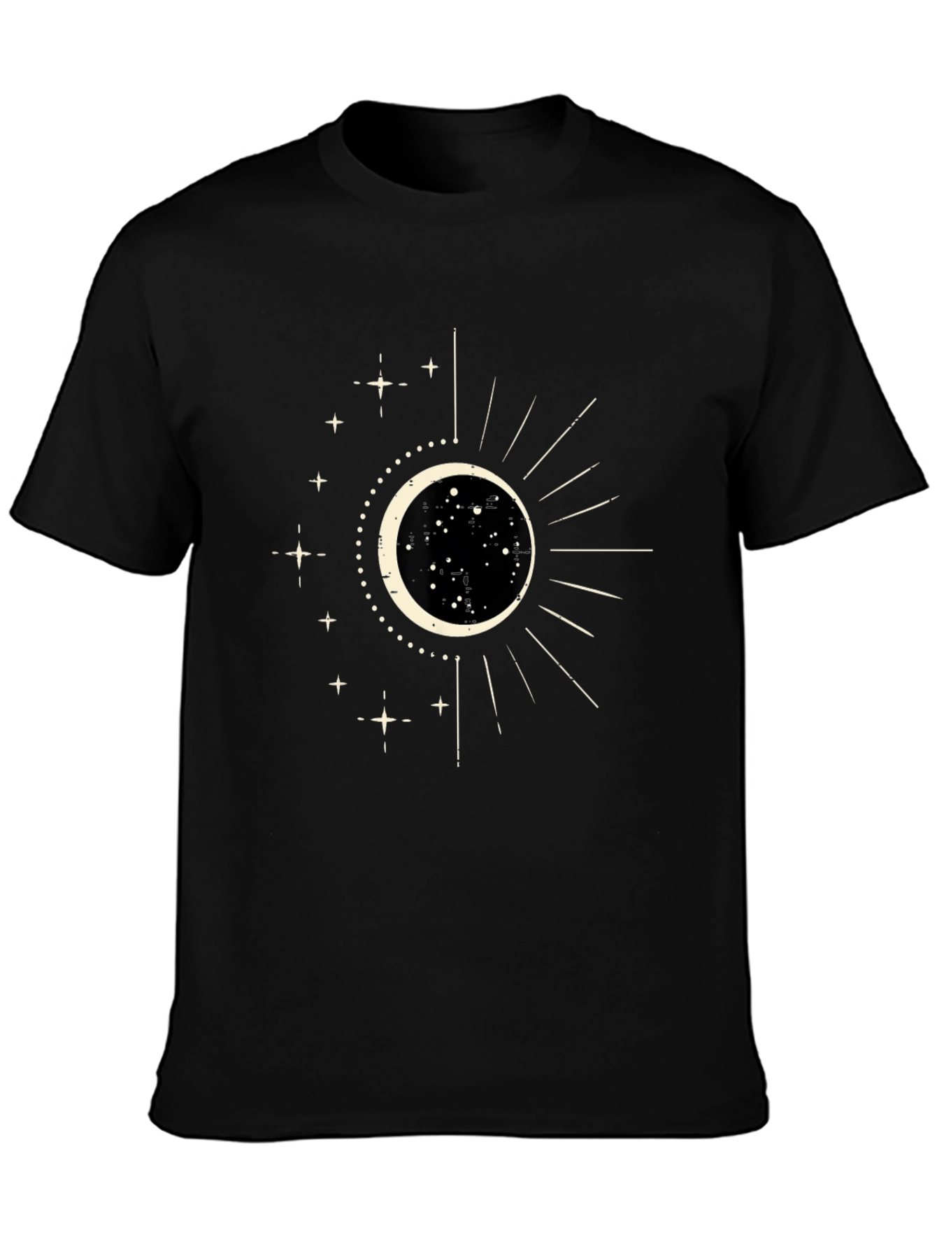 Black Celestial Sun & Moon Graphic Tee - Black view 3