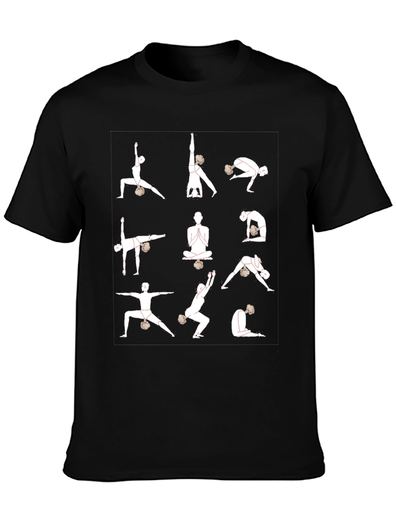 Black Yoga Pose Graphic T-Shirt - Black Cotton Blend view 3