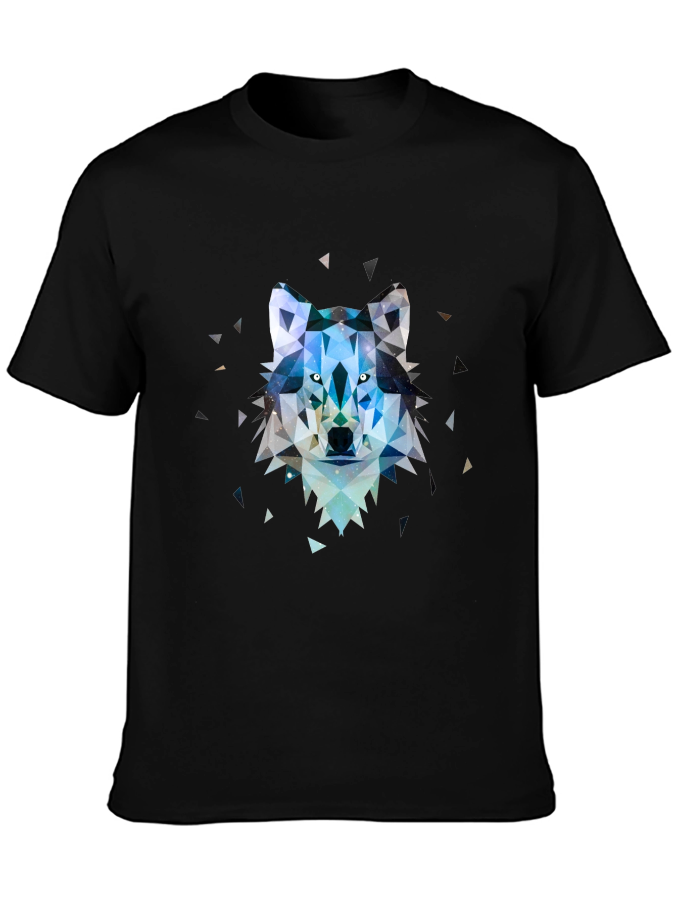 Black Geometric Wolf Graphic Tee view 3