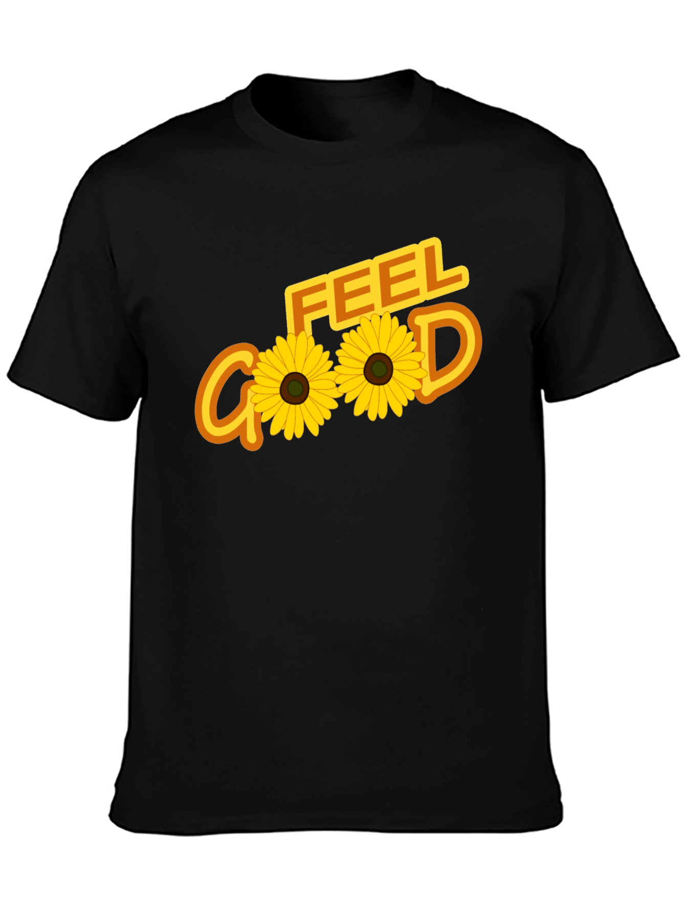 Black Feel Good Sunflower Graphic Tee - Black view 3