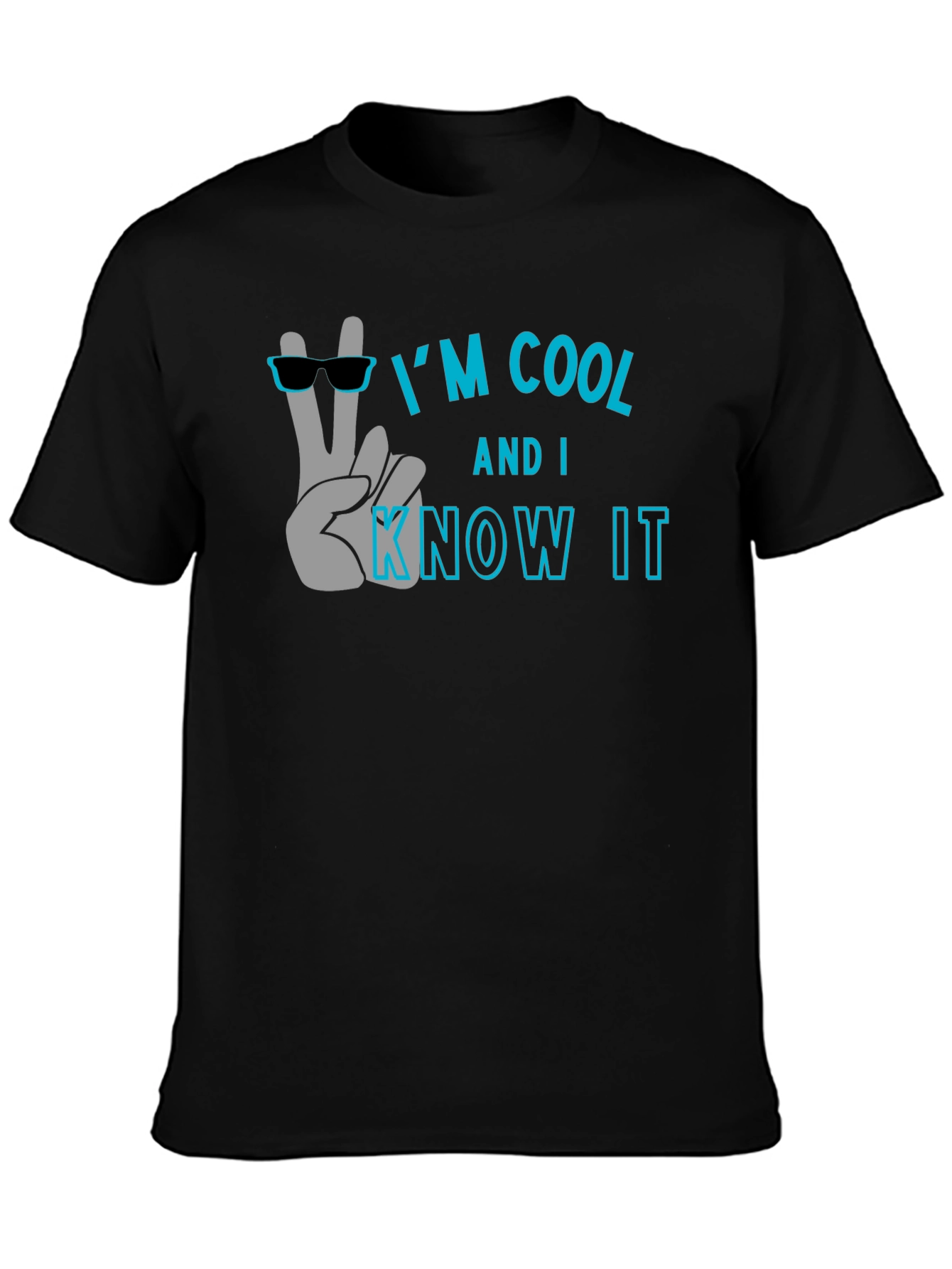 Black Cool & Confident Graphic Tee - Black view 3