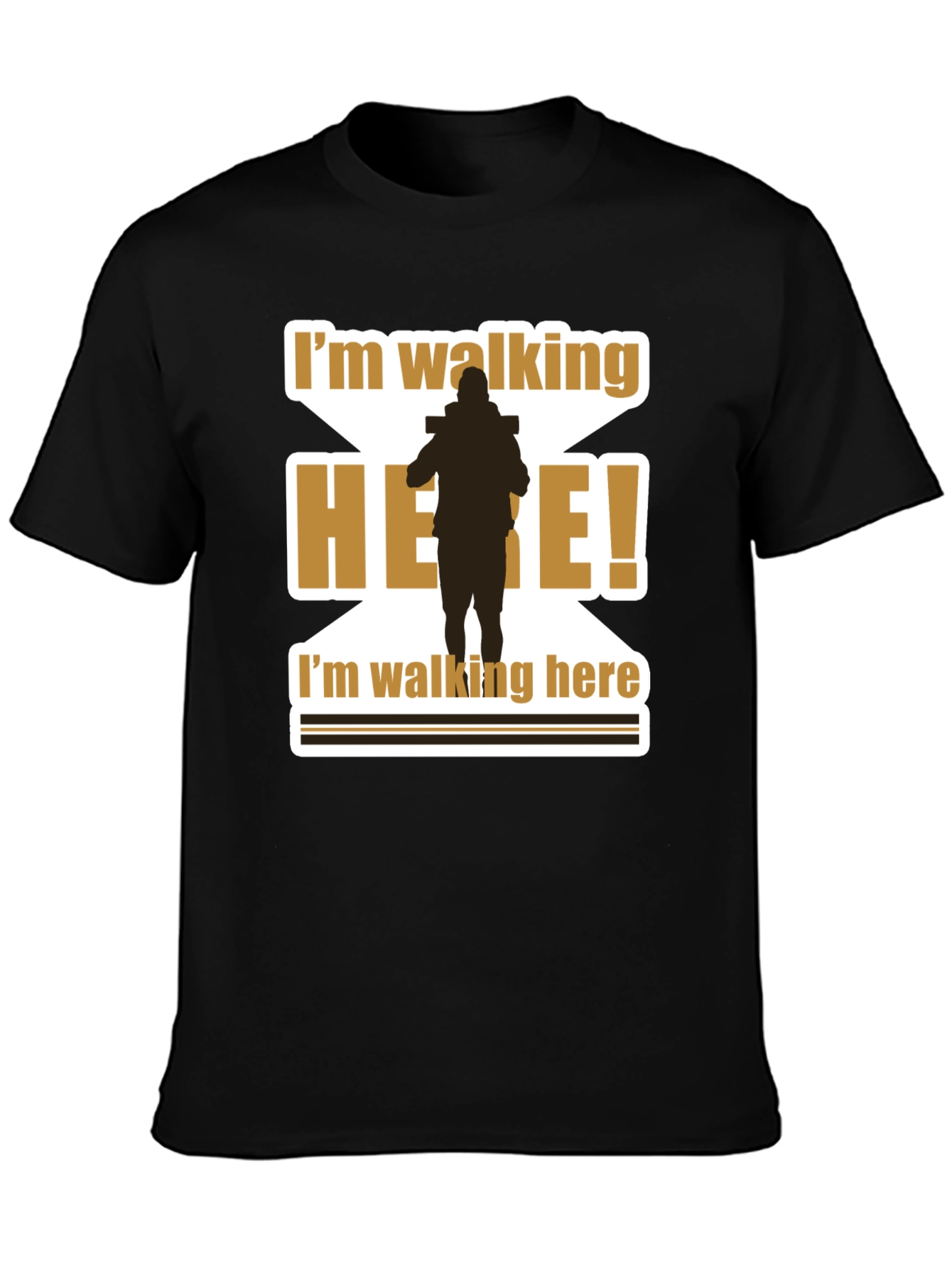 Black I'm Walking Here T-Shirt Funny Movie Quote view 3