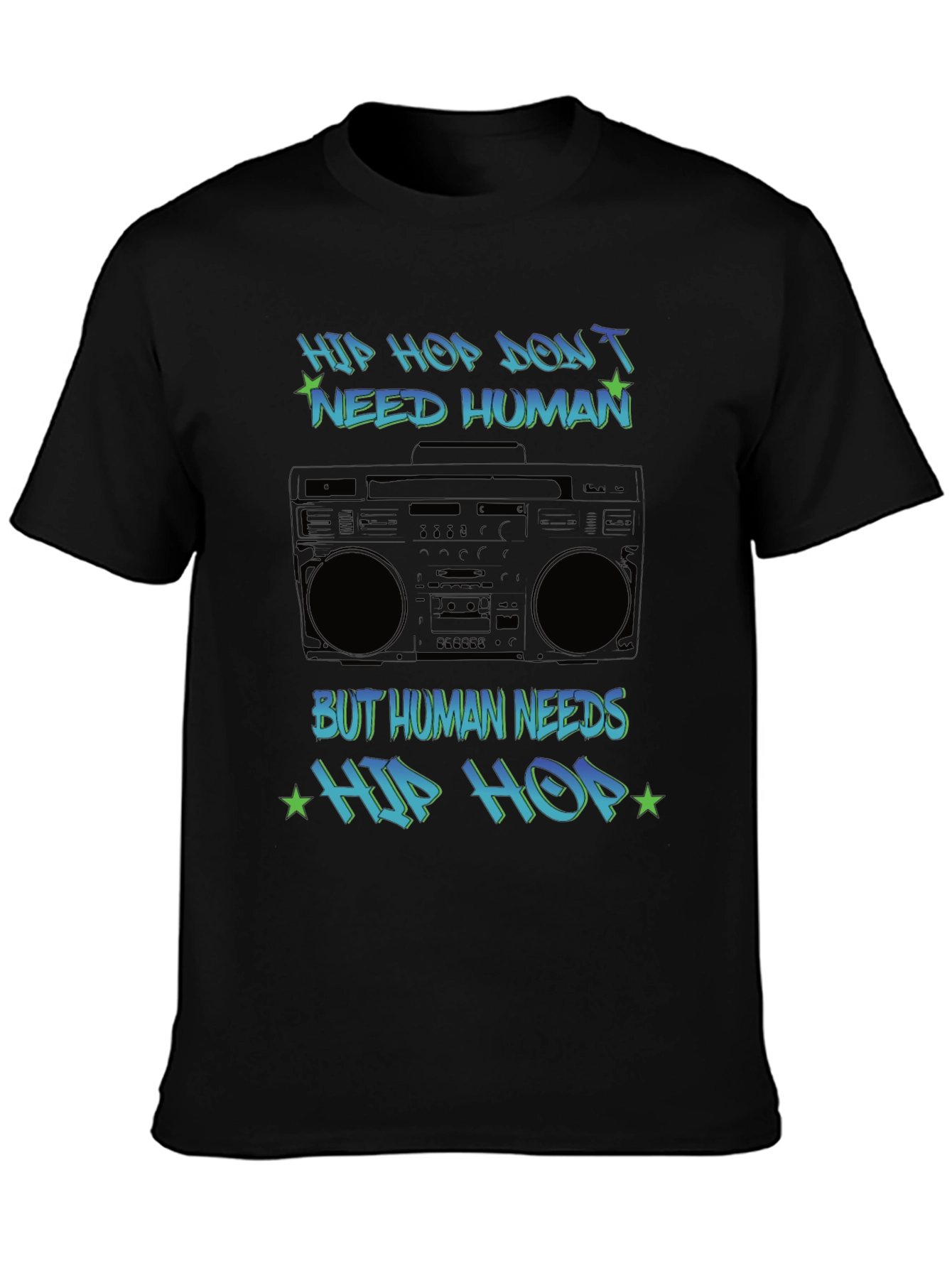 Black Hip Hop Music Lover Graphic Tee view 3