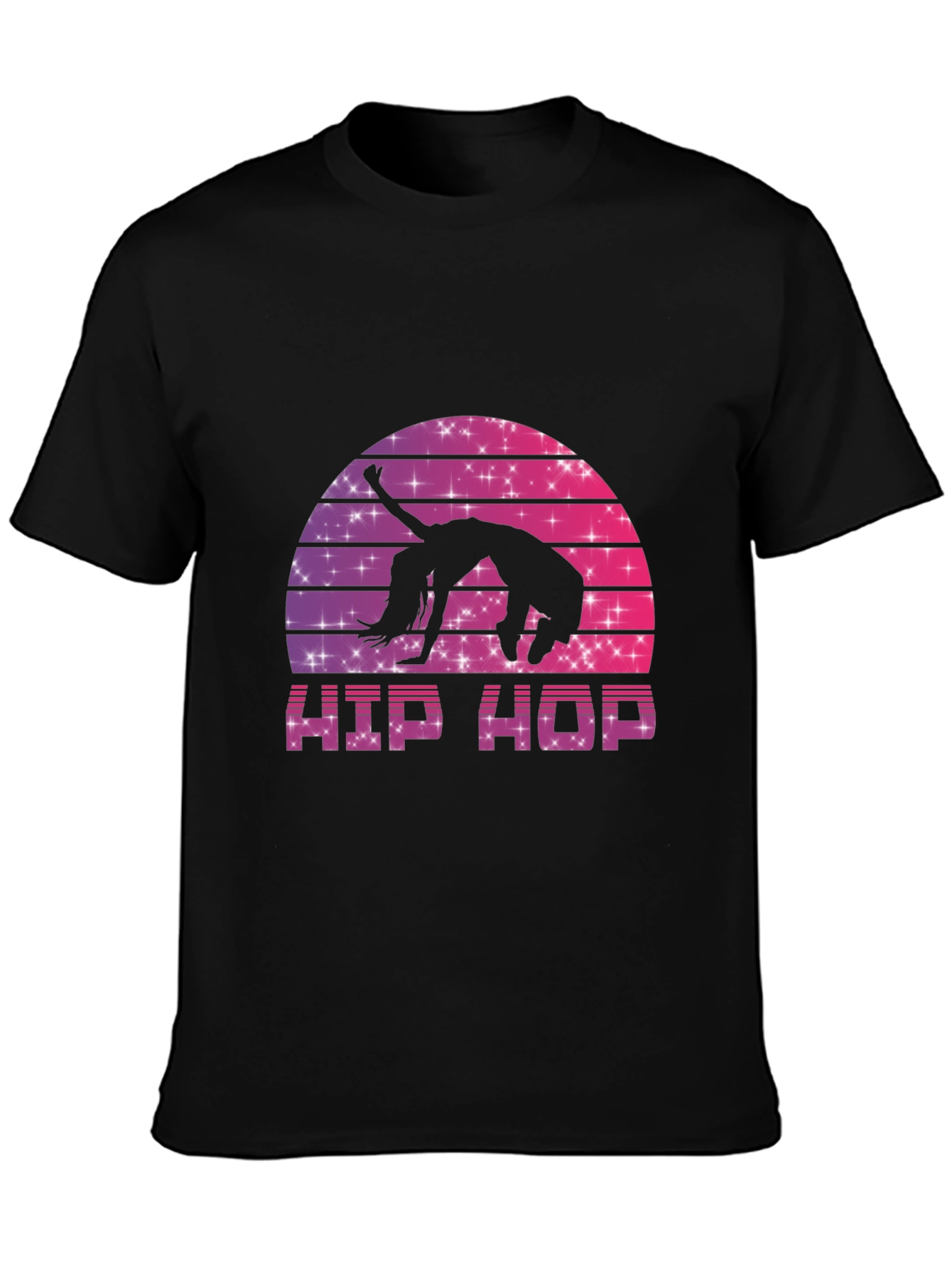 Black Retro Hip Hop Dance T-Shirt view 3