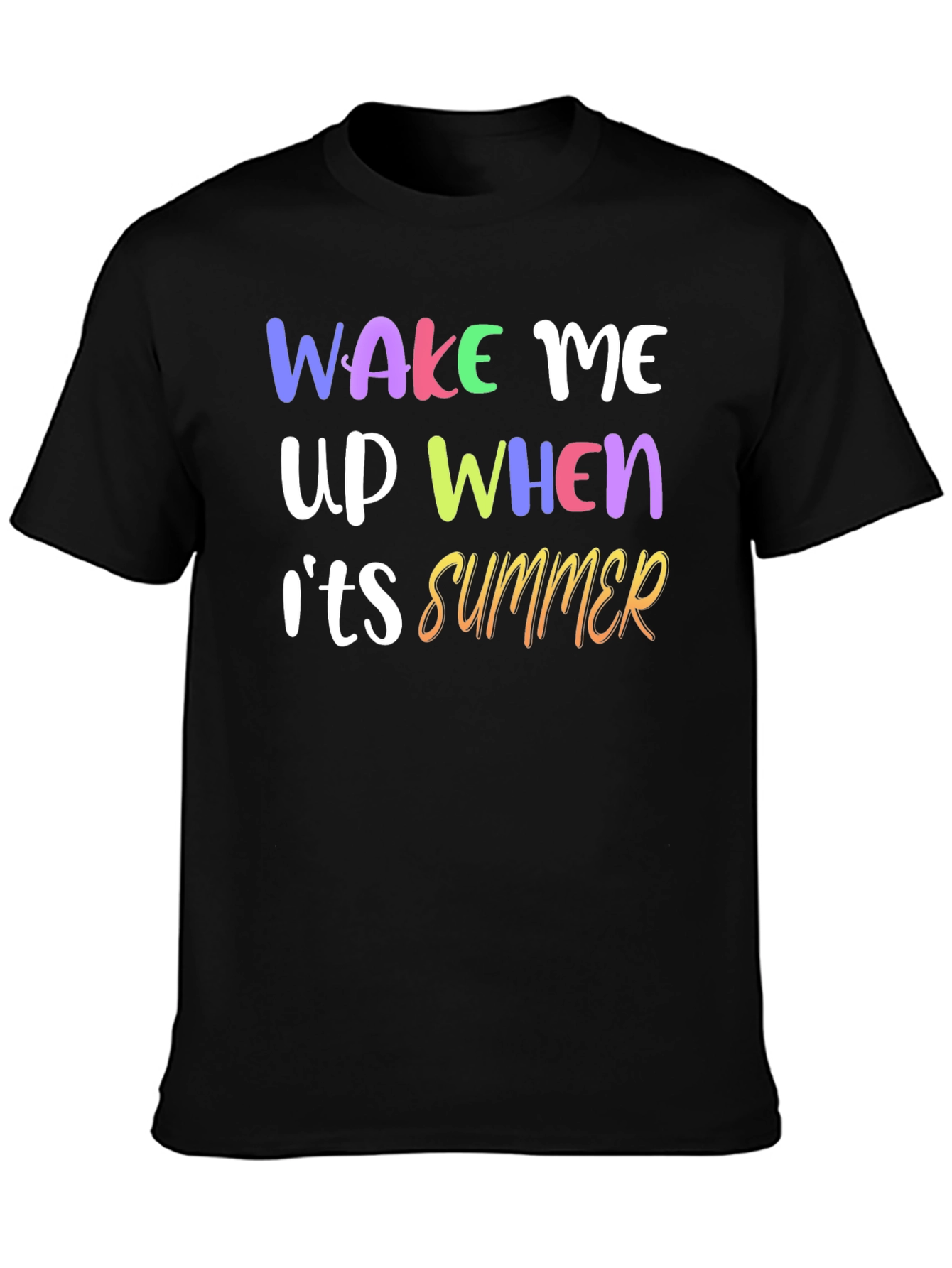 Black Wake Me Up When It's Summer Graphic T-Shirt view 3