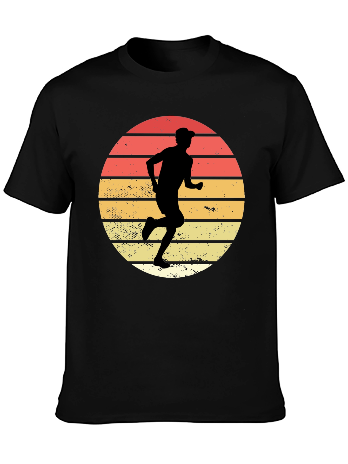 Black Retro Runner Graphic T-Shirt view 3
