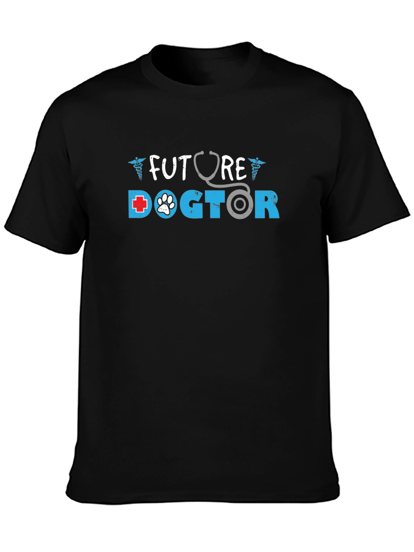 Black Future Doctor T-Shirt: Veterinary Student Tee view 3
