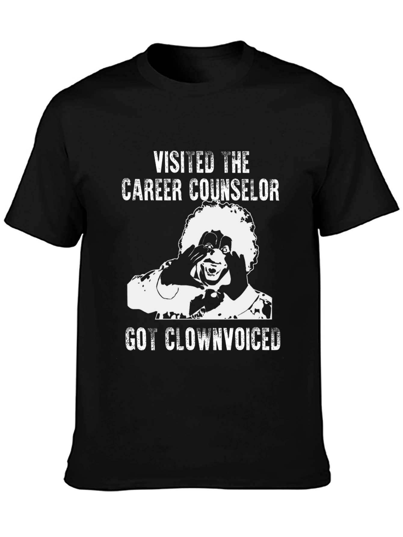 Black Clown Career Counselor Black T-Shirt view 3