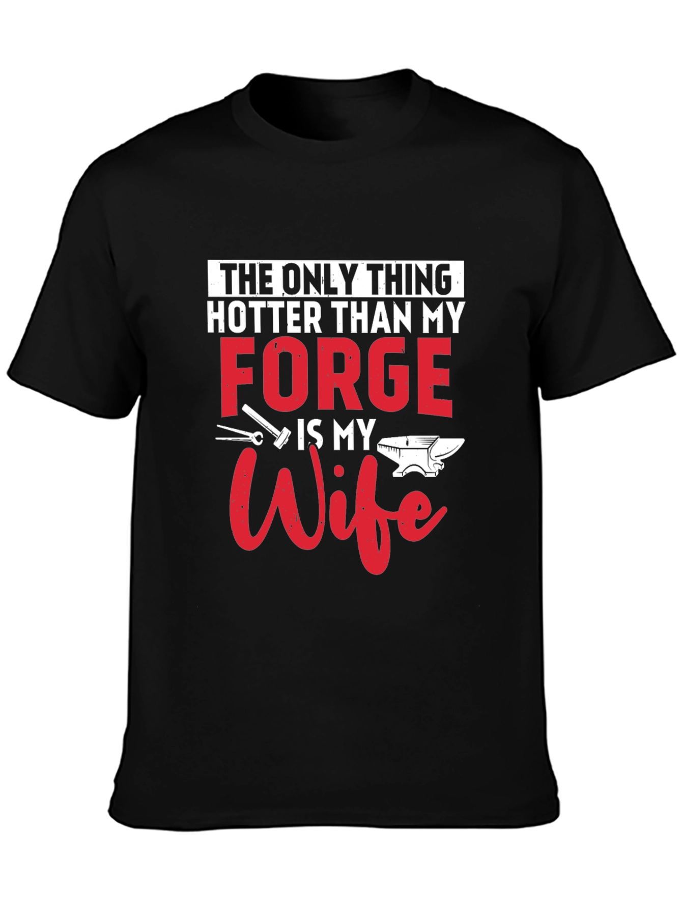 Black Hot Forge Wife Graphic Tee - Black Cotton Blend view 3