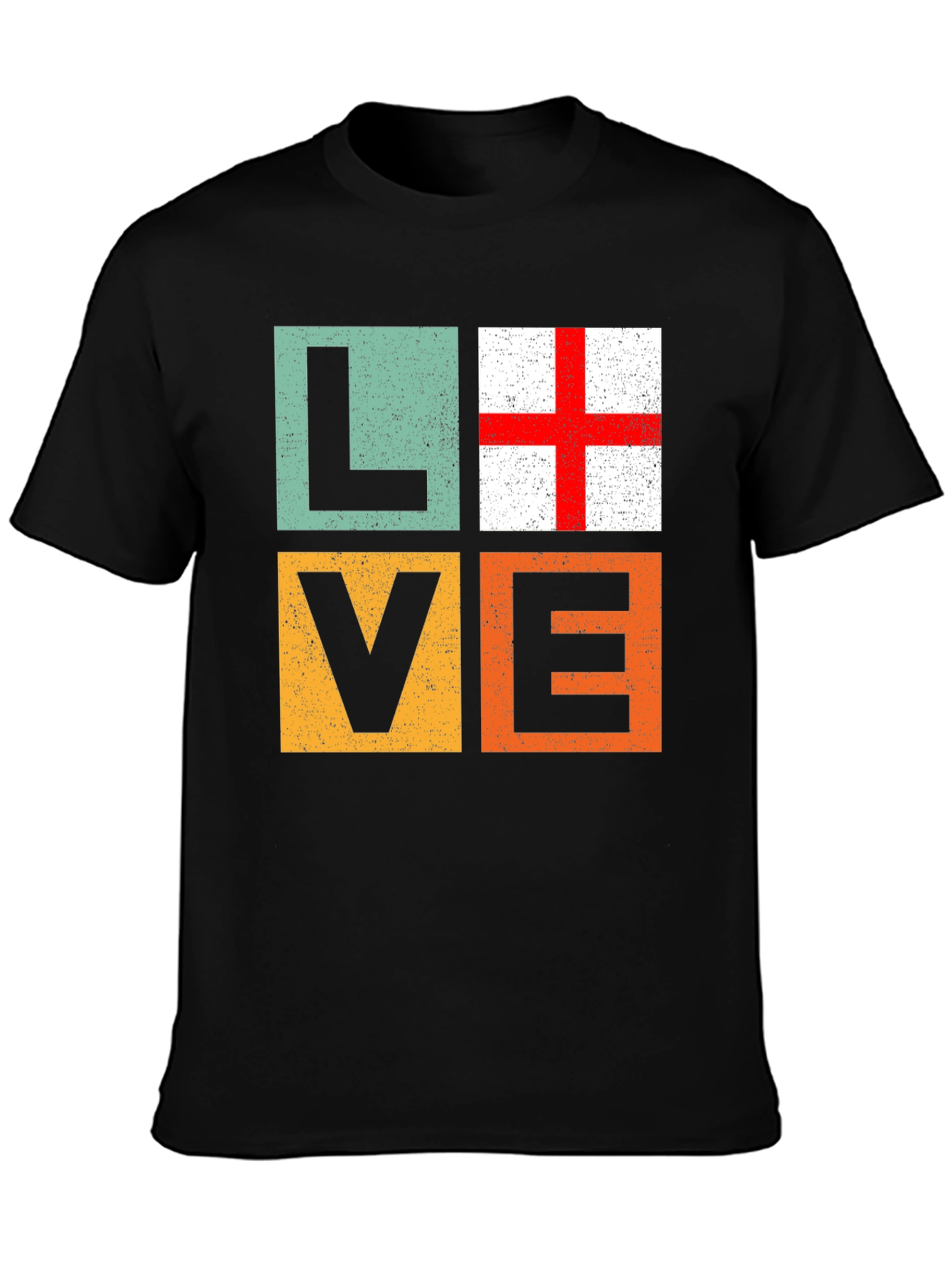 Black Love England Flag T-Shirt - Graphic Tee view 3
