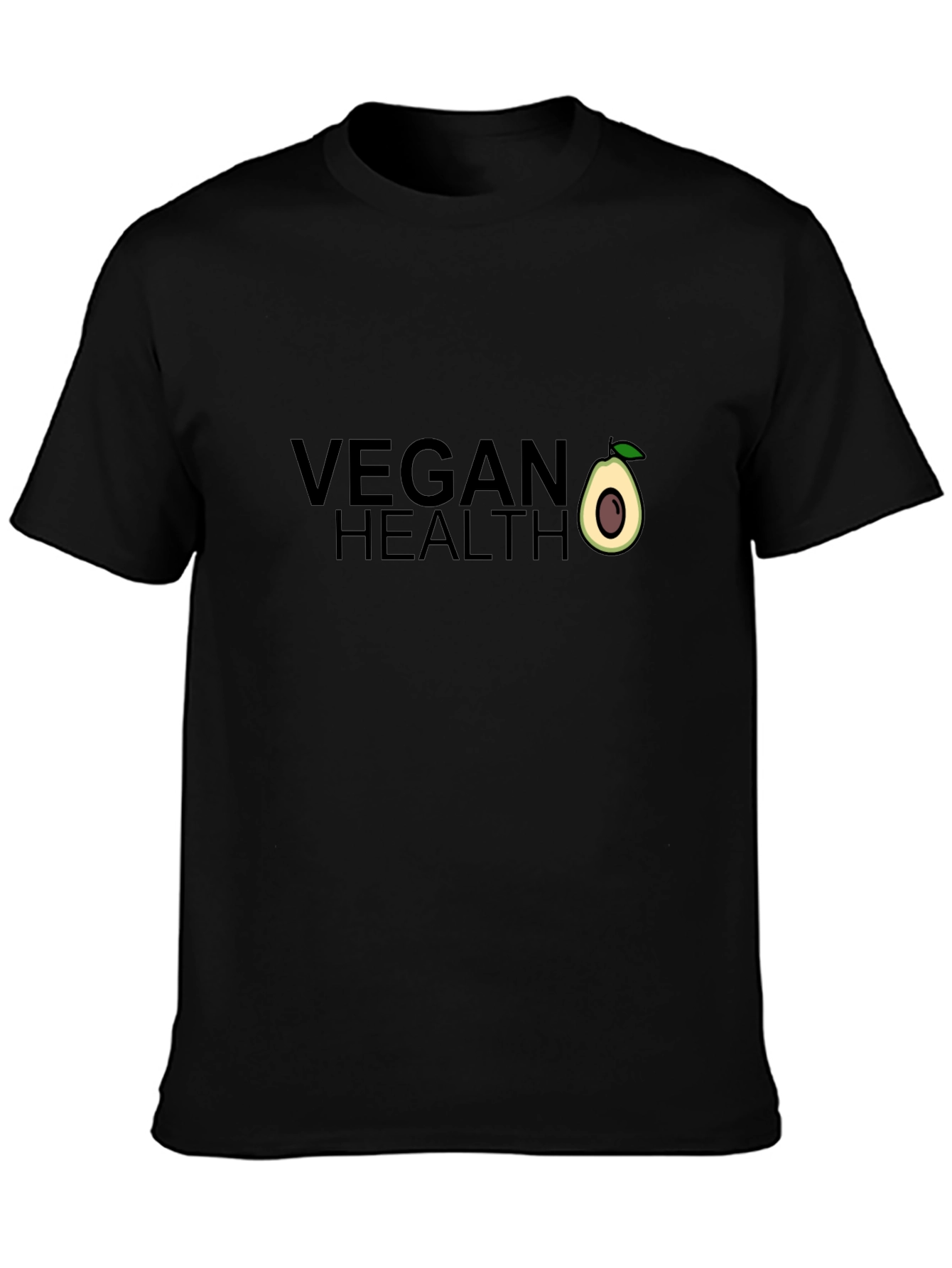 Black Vegan Health Graphic Black T-Shirt view 3