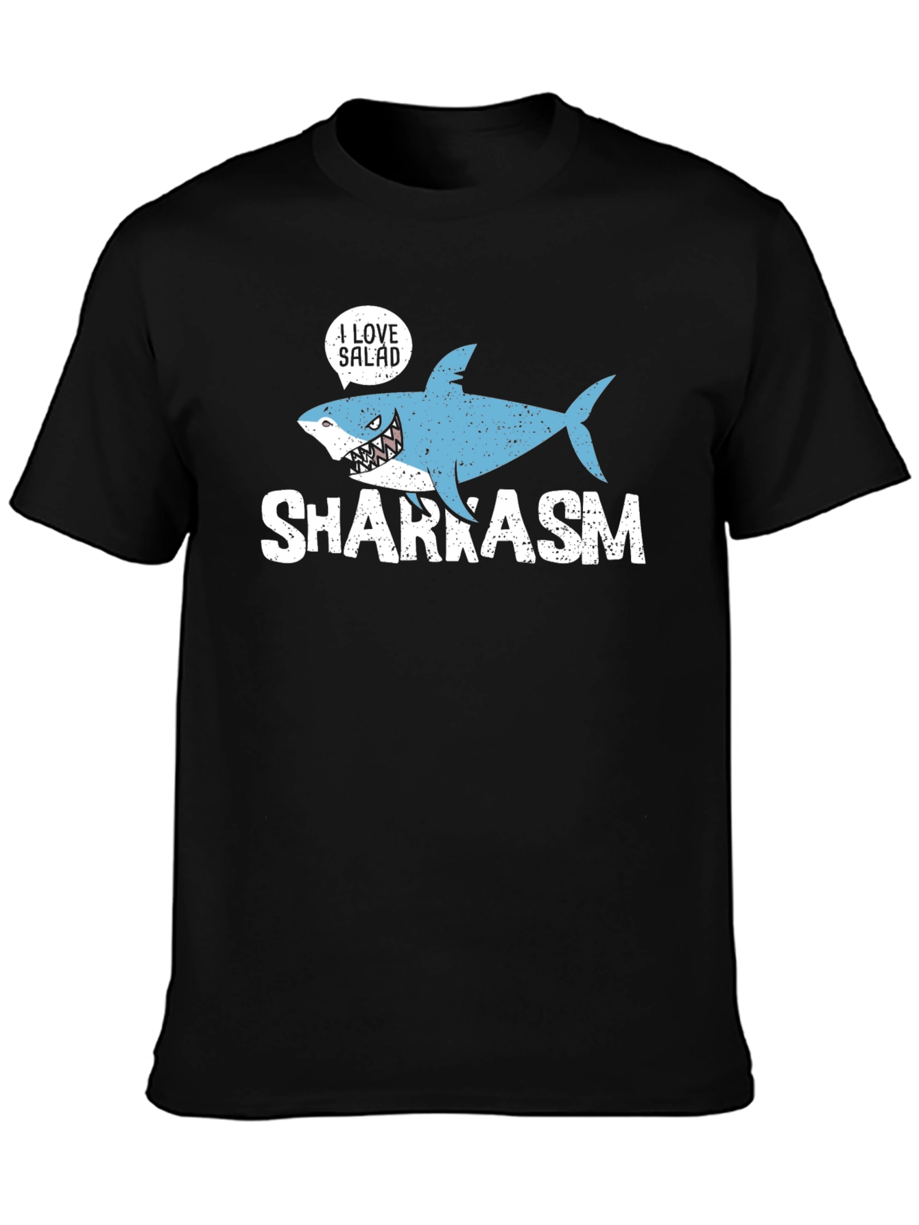 Black Sharkasm I Love Salad Graphic T-Shirt view 3