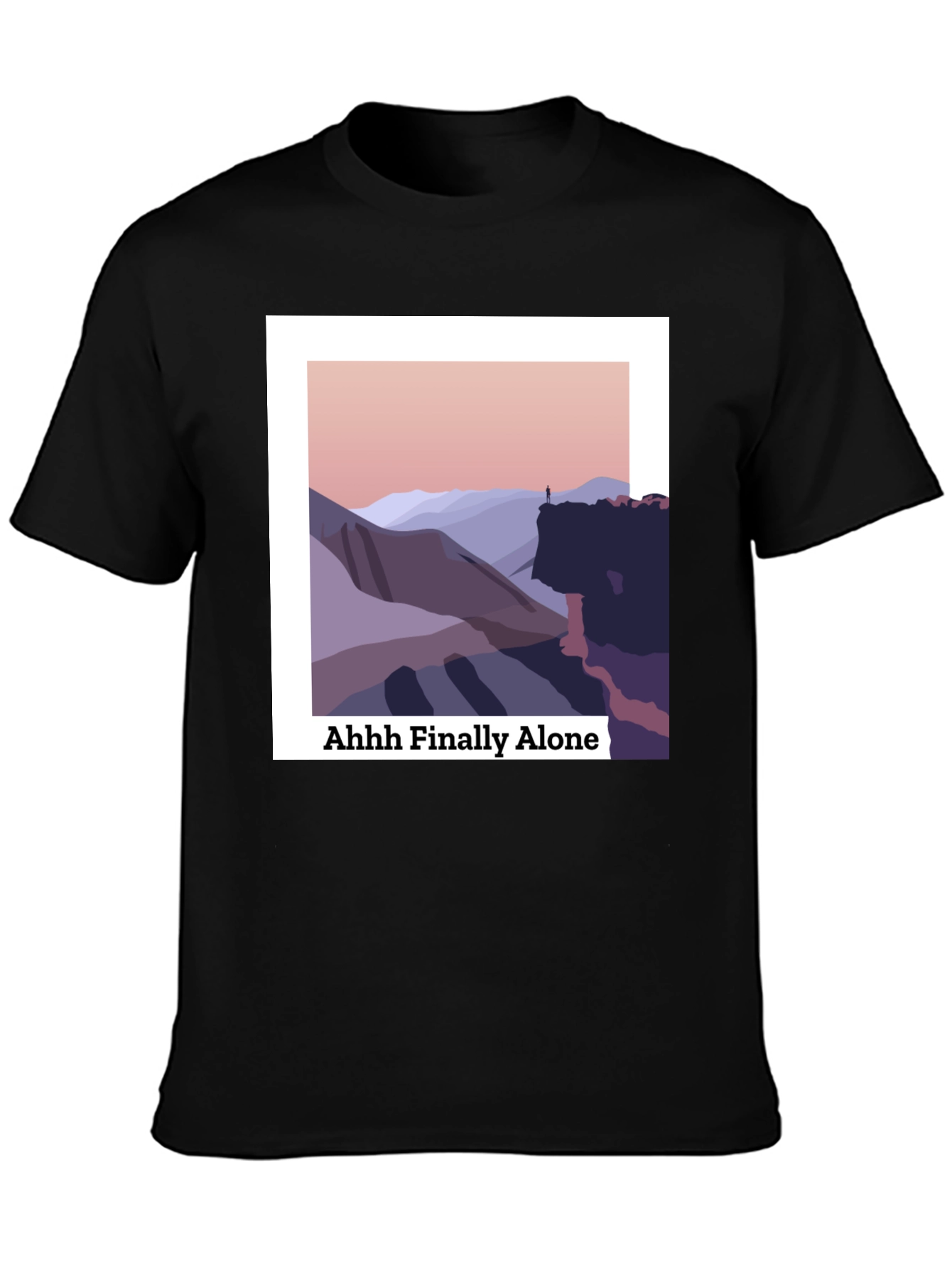 Black Finally Alone Graphic T-Shirt view 3
