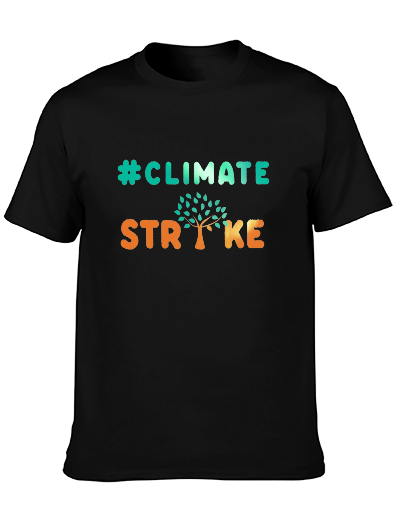 Black Climate Strike T-Shirt - Environmental Awareness view 3