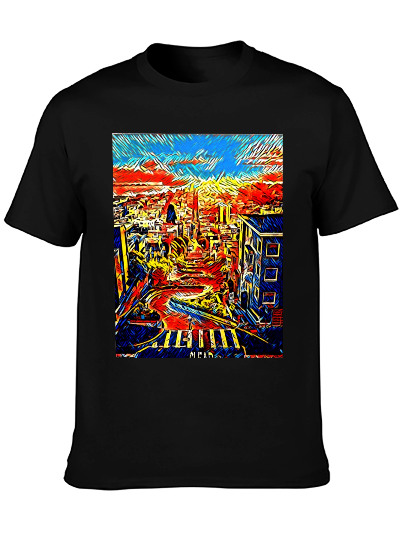 Black San Francisco Art T-Shirt - Cityscape Tee view 3