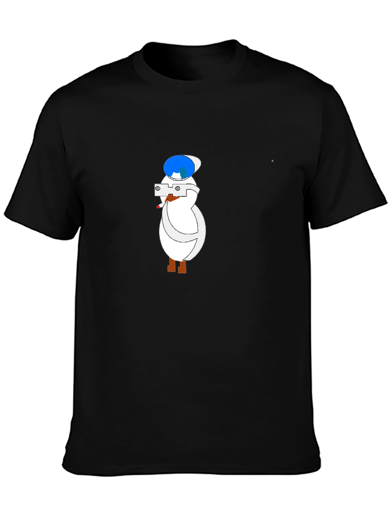 Black Cartoon Duck Tourist Black T-Shirt view 3