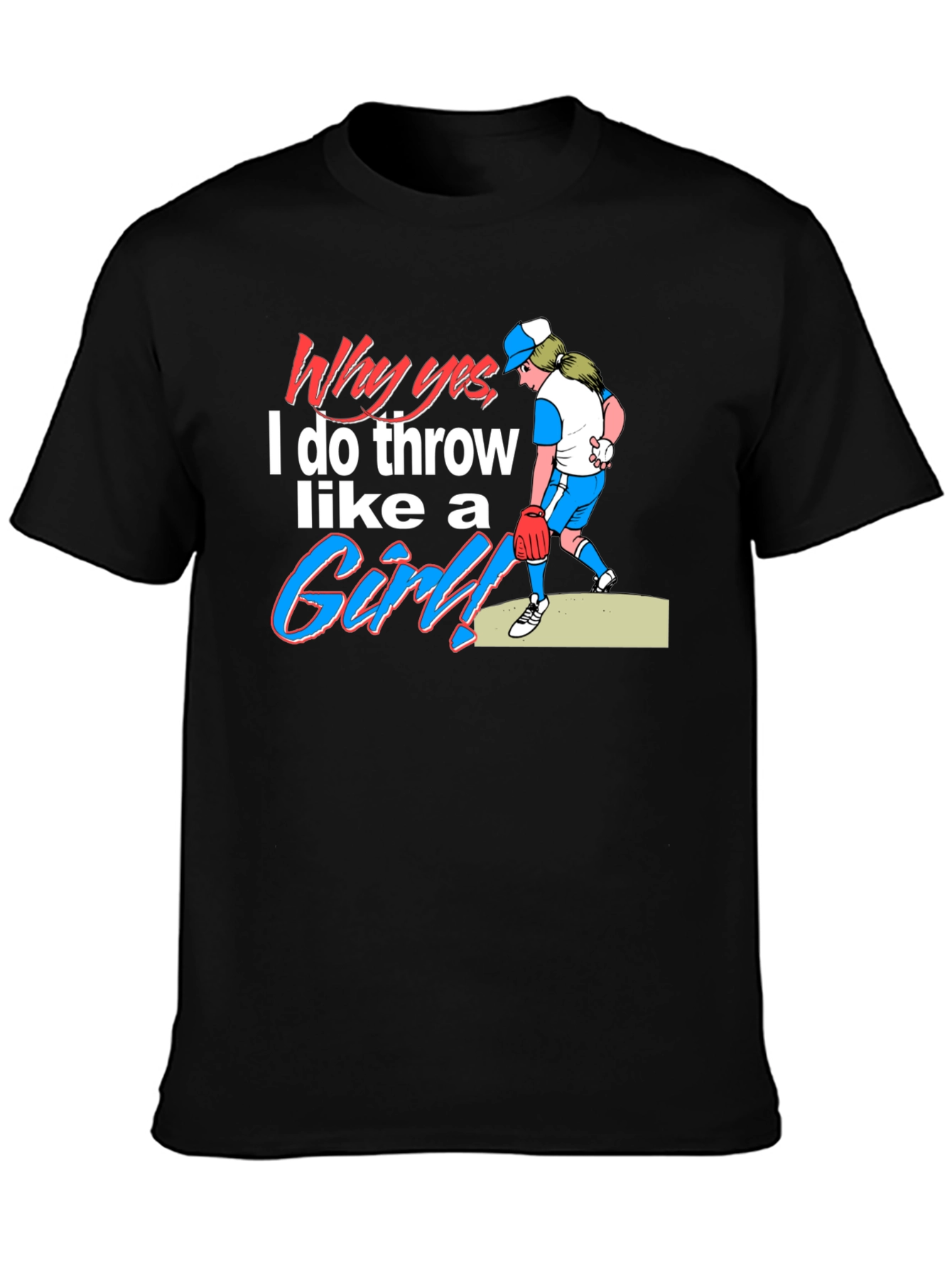 Black Funny 'Throw Like a Girl' Graphic Tee view 3