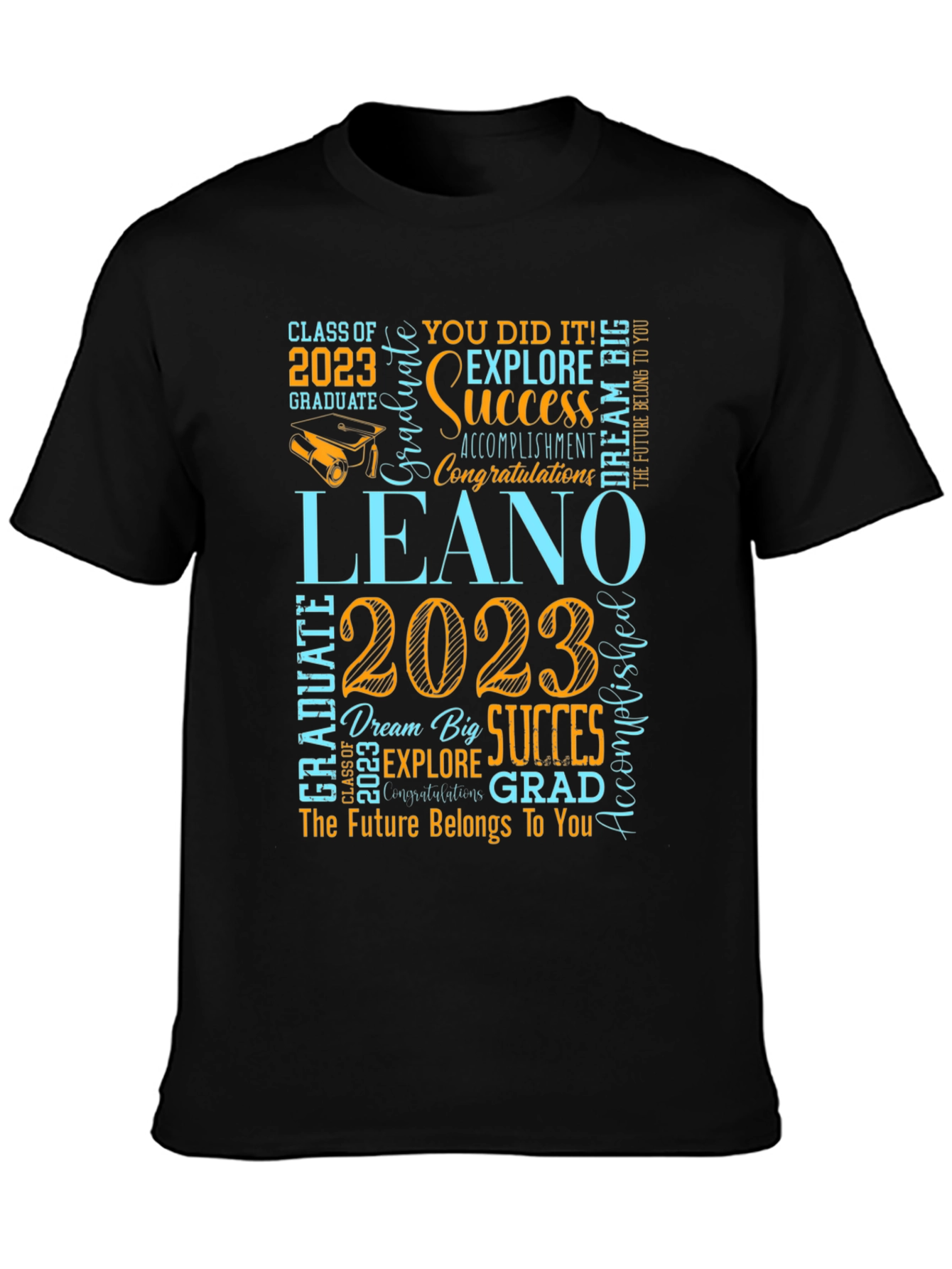 Black LEANO 2023 Graduation T-Shirt: Celebrate Success! view 3