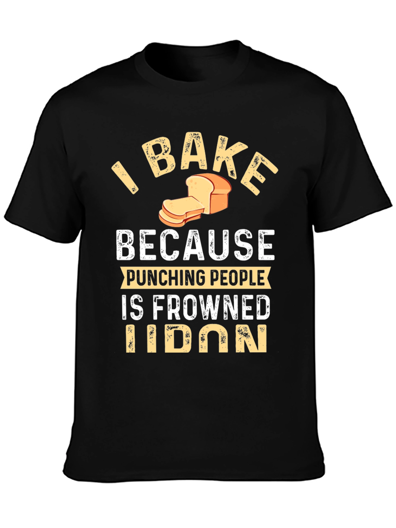 Black Funny Baking T-Shirt - I Bake Because Punching People view 3