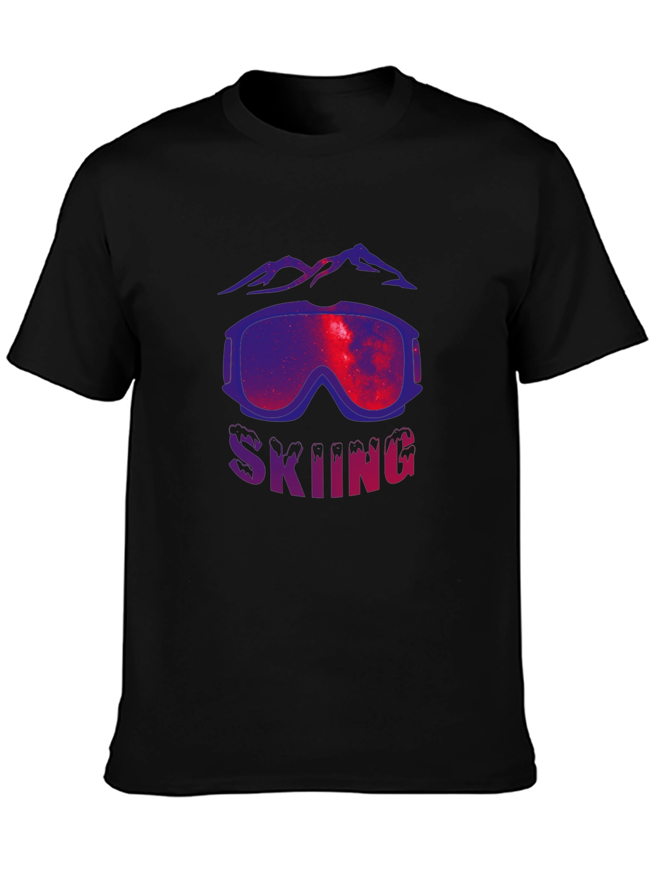 Black Skiing Goggles Graphic Tee - Premium Cotton Comfort view 3