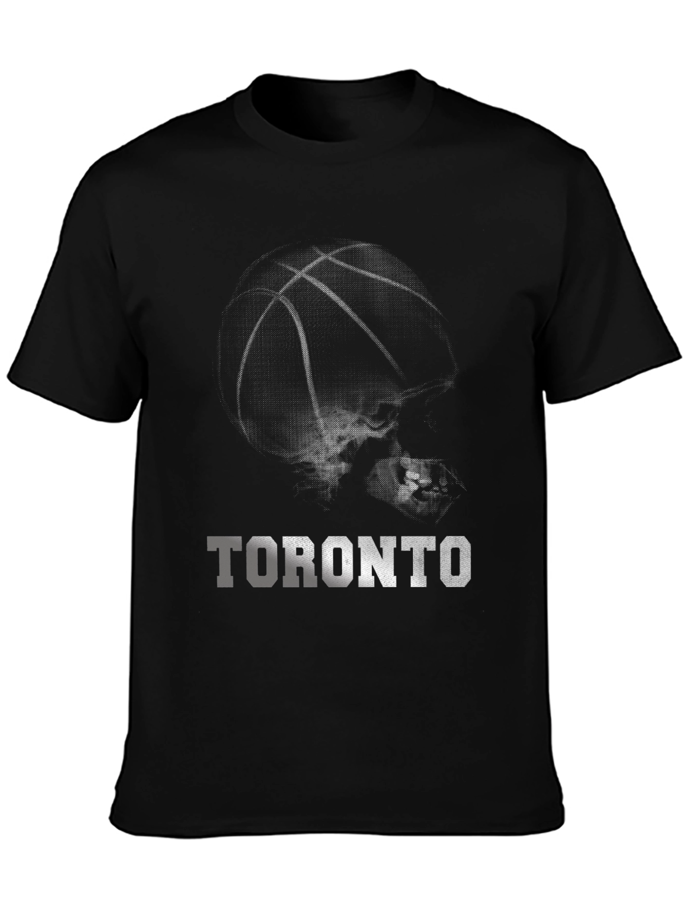 Black Toronto Basketball Graphic Tee - Black Cotton T-Shirt view 3