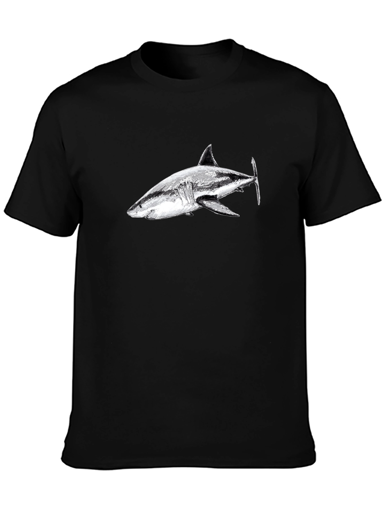 Black Shark Graphic Tee - Cool Black T-Shirt view 3