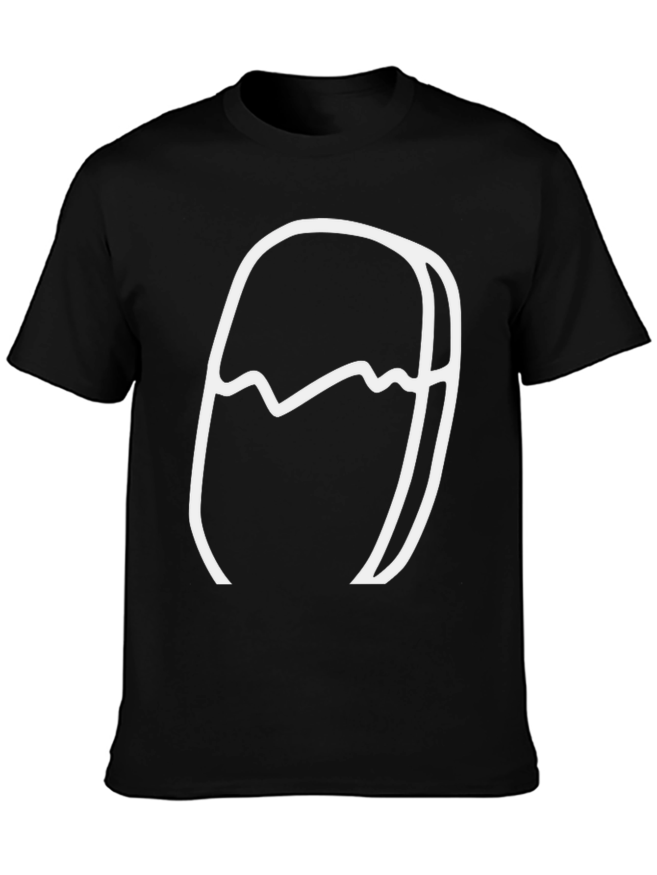 Black Abstract Mountain Graphic Tee view 3