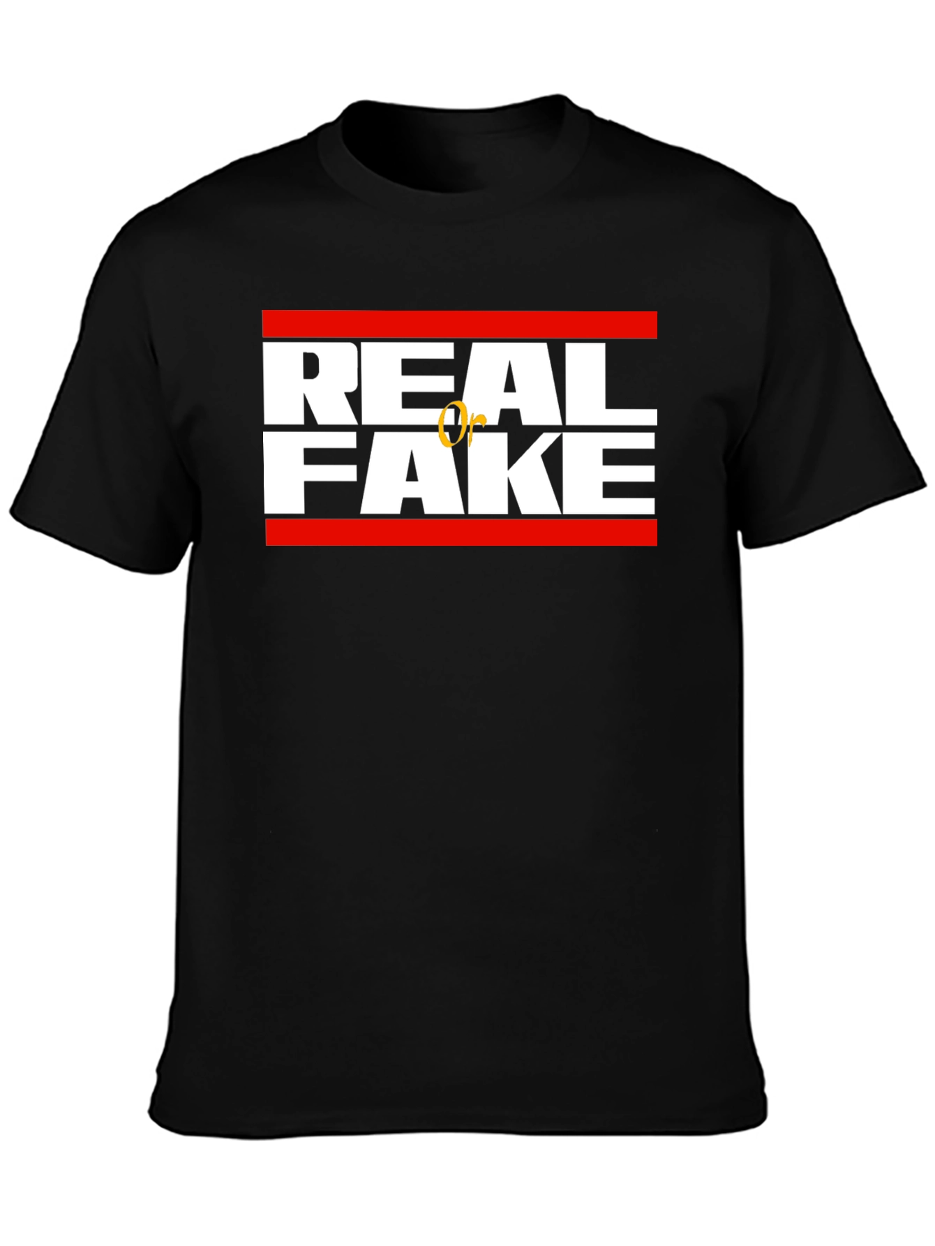 Black Real or Fake Graphic Tee view 3