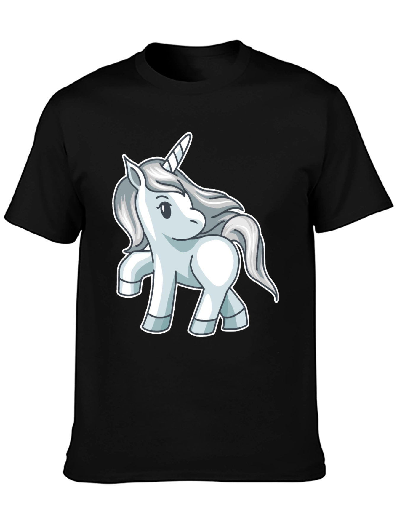 Black Unicorn Graphic Black T-Shirt view 3