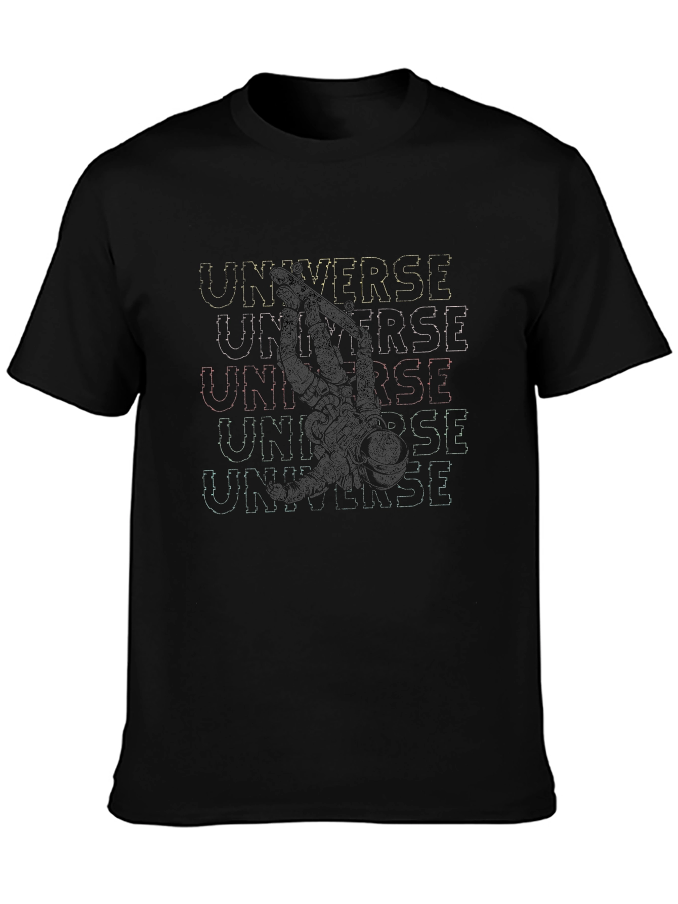 Black Universe Graphic Print Black T-Shirt view 3