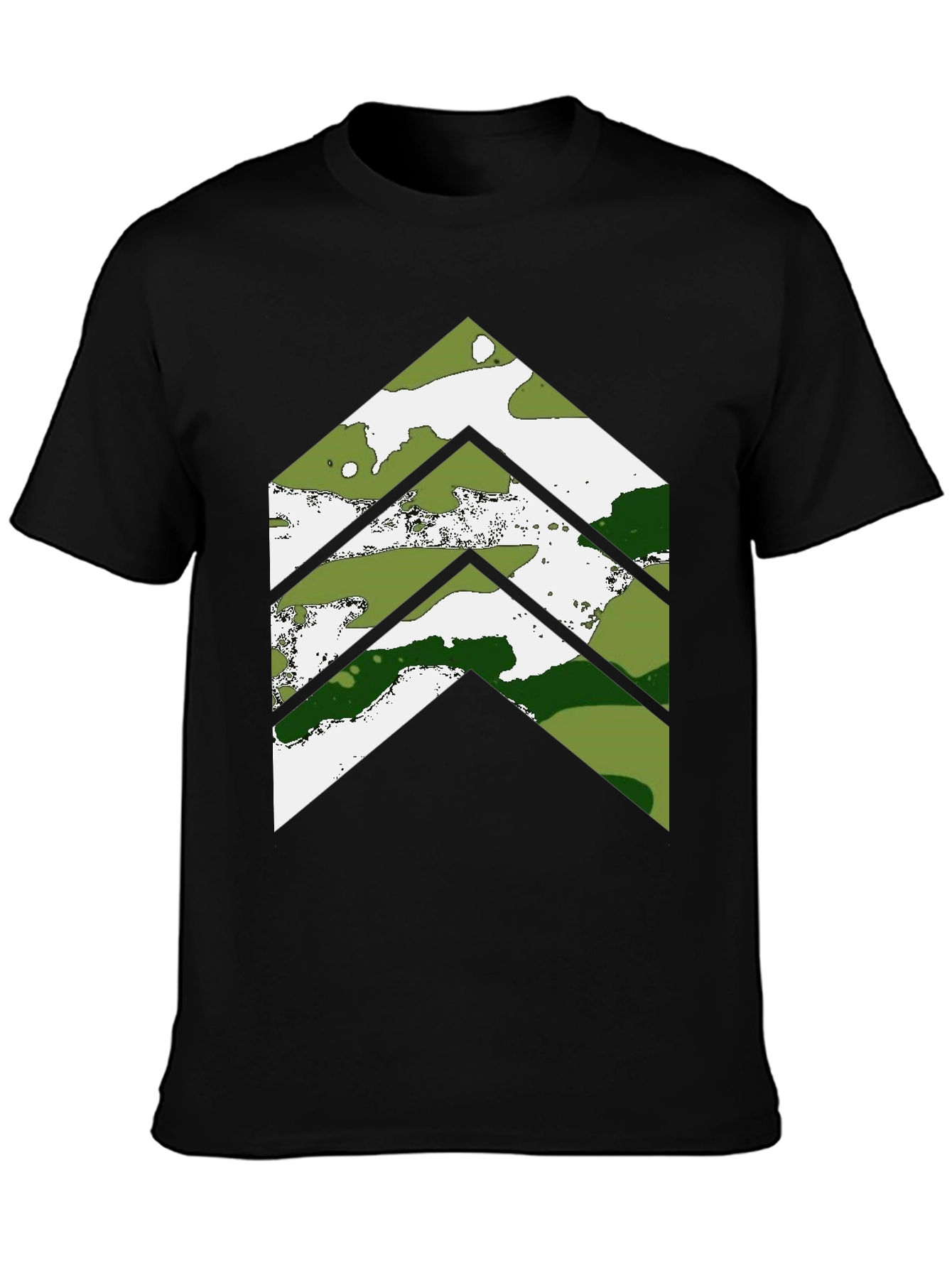 Black Camo Chevron Graphic Tee - Casual Style view 3