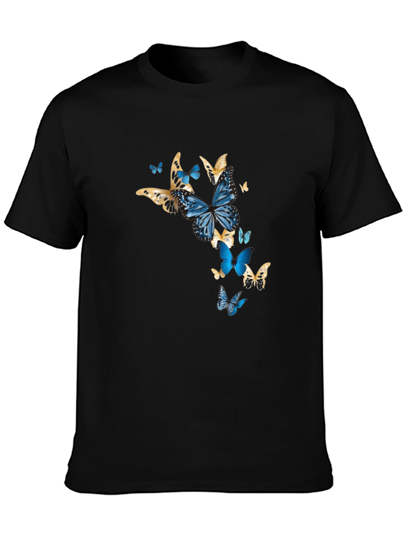 Black Butterfly Graphic Print Black T-Shirt view 3