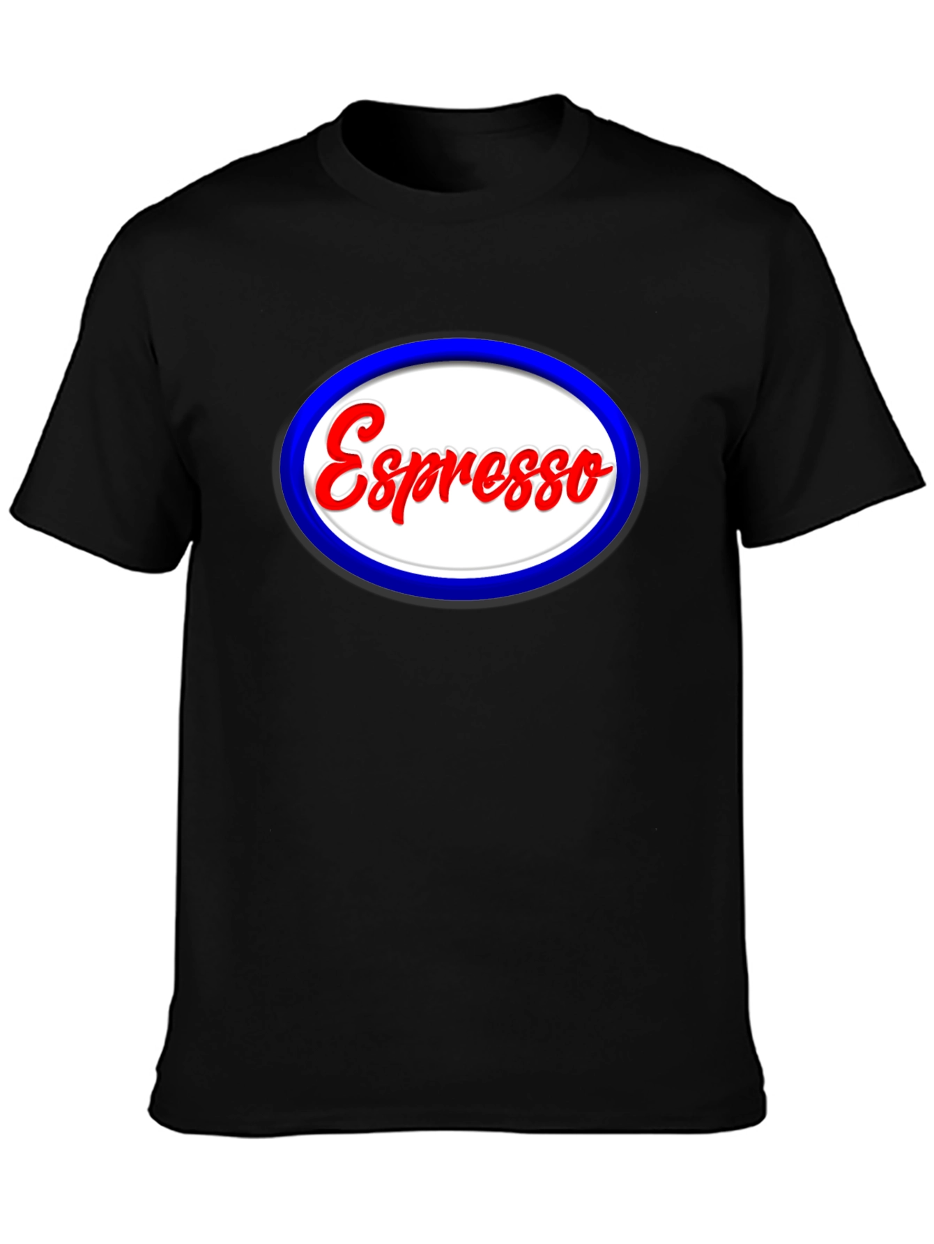 Black Espresso Oval T-Shirt - Coffee Lover Tee view 3