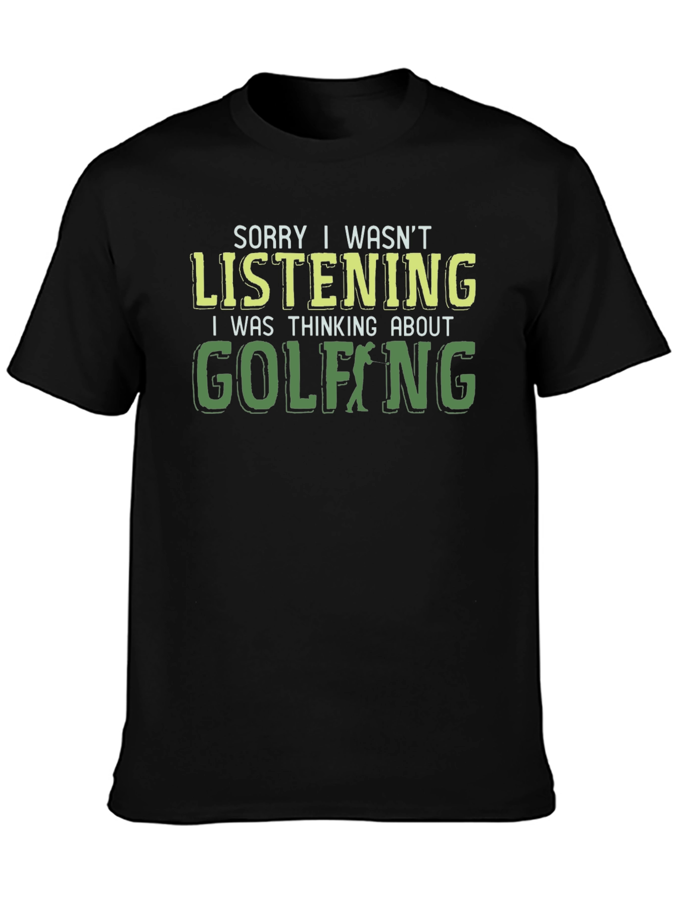 Black Golfing T-Shirt Funny Novelty Tee view 3