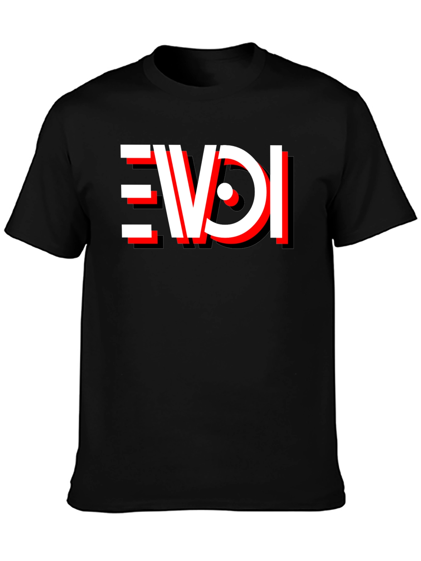 Black EVDI T-Shirt - Bold Graphic Tee view 3