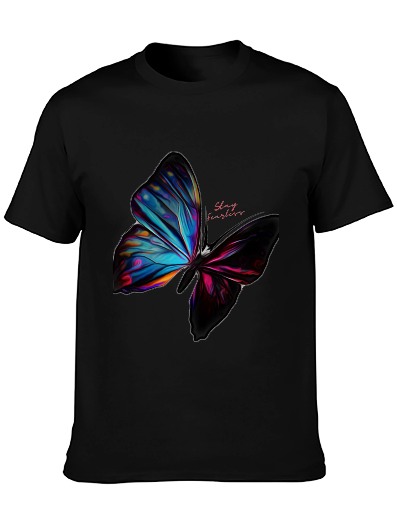 Black Butterfly Graphic Tee - Stay Fearless Design view 3