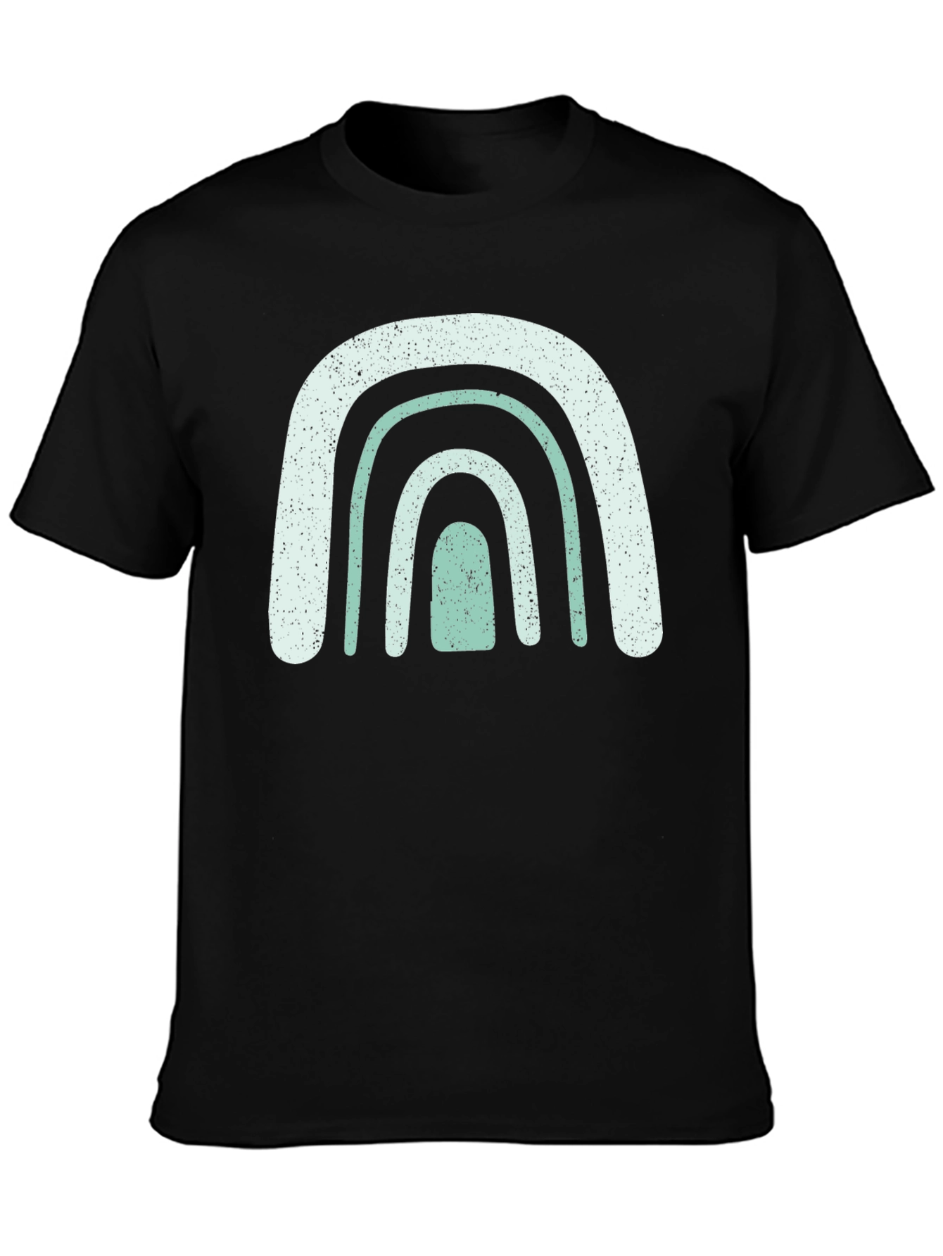 Black Boho Rainbow Graphic T-Shirt view 3