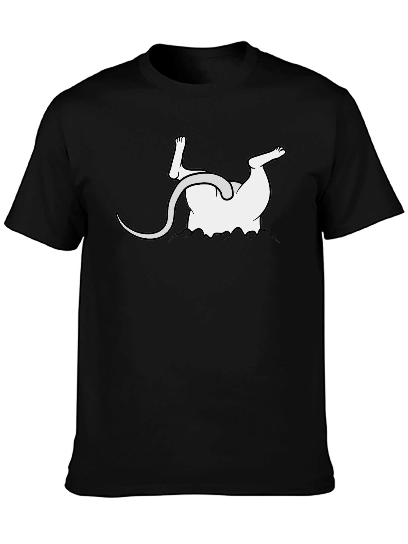 Black Upside Down Mouse Graphic Tee - Funny Unisex T-Shirt view 3