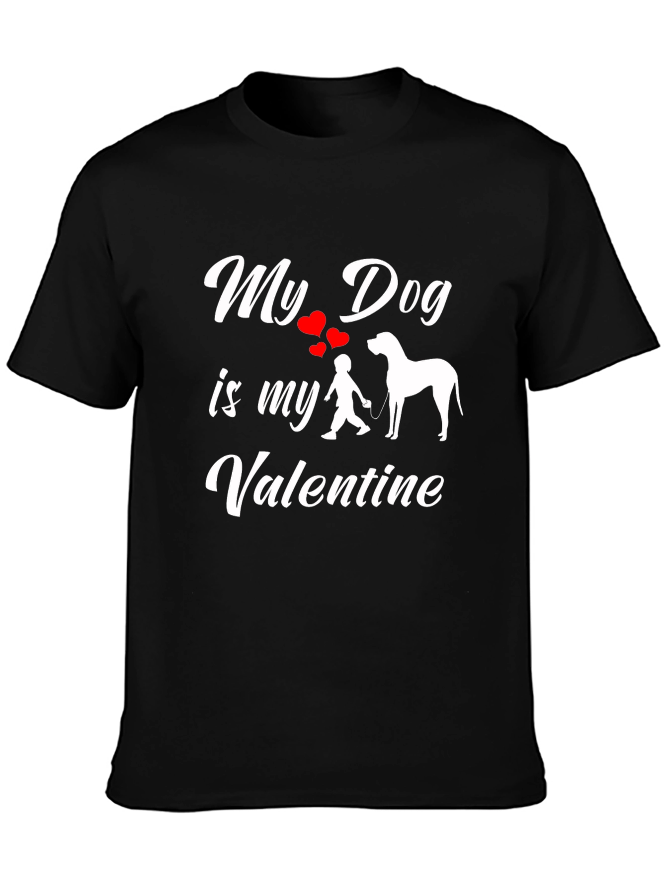 Black My Dog is My Valentine Graphic Tee view 3