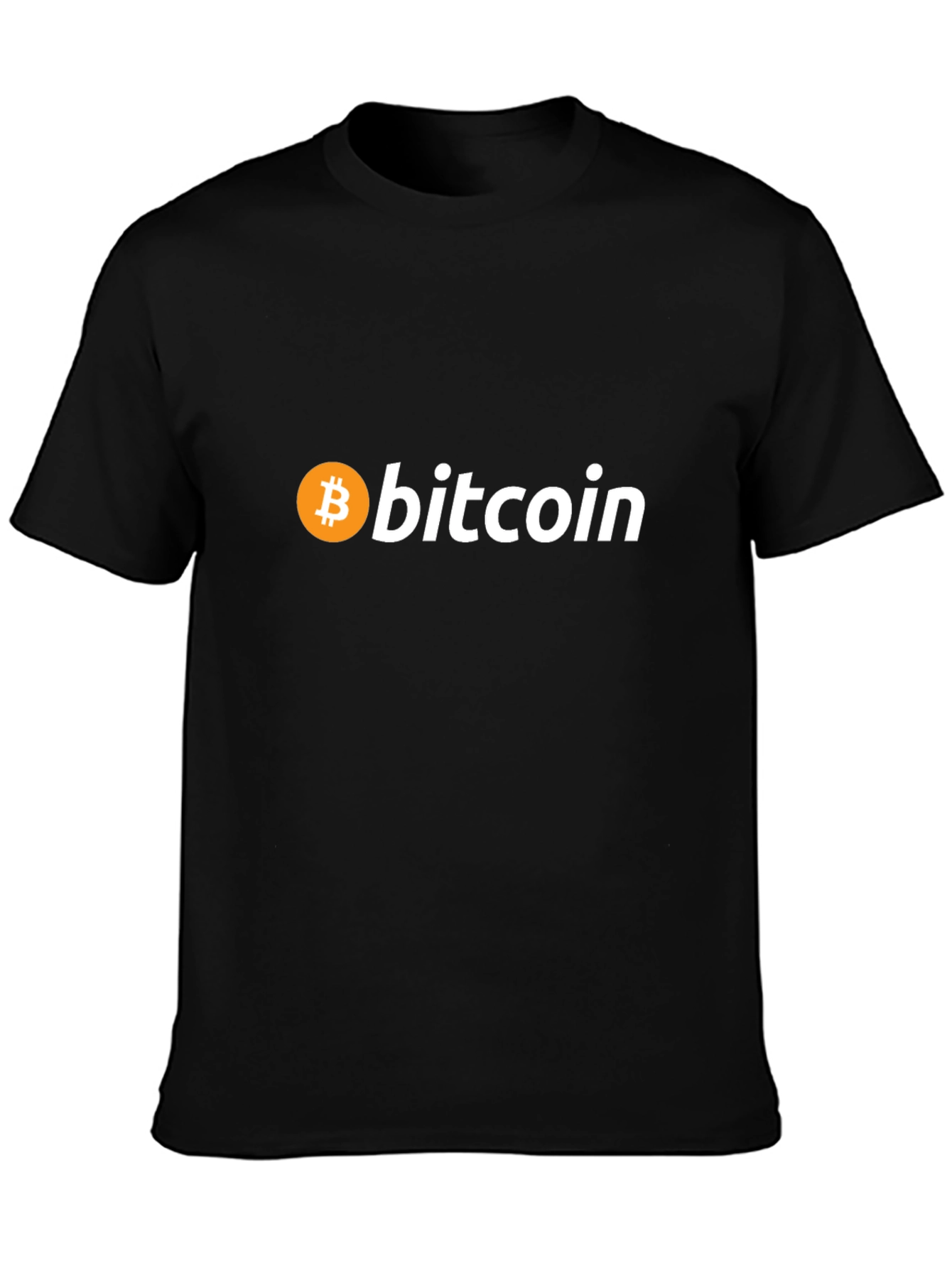 Black Bitcoin Logo Black T-Shirt Crypto Currency Tee view 3