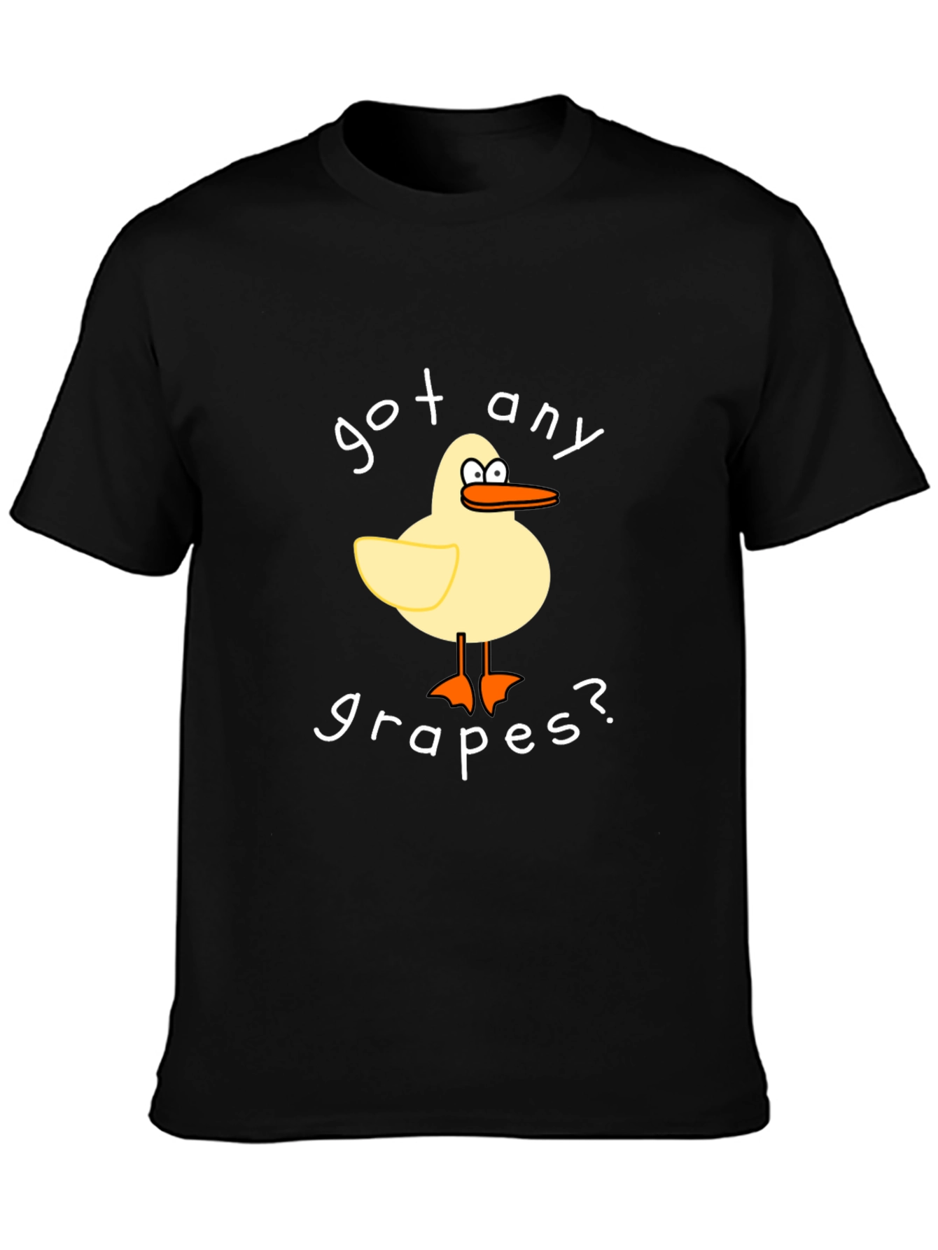 Black Got Any Grapes? Funny Cartoon Duck T-Shirt view 3