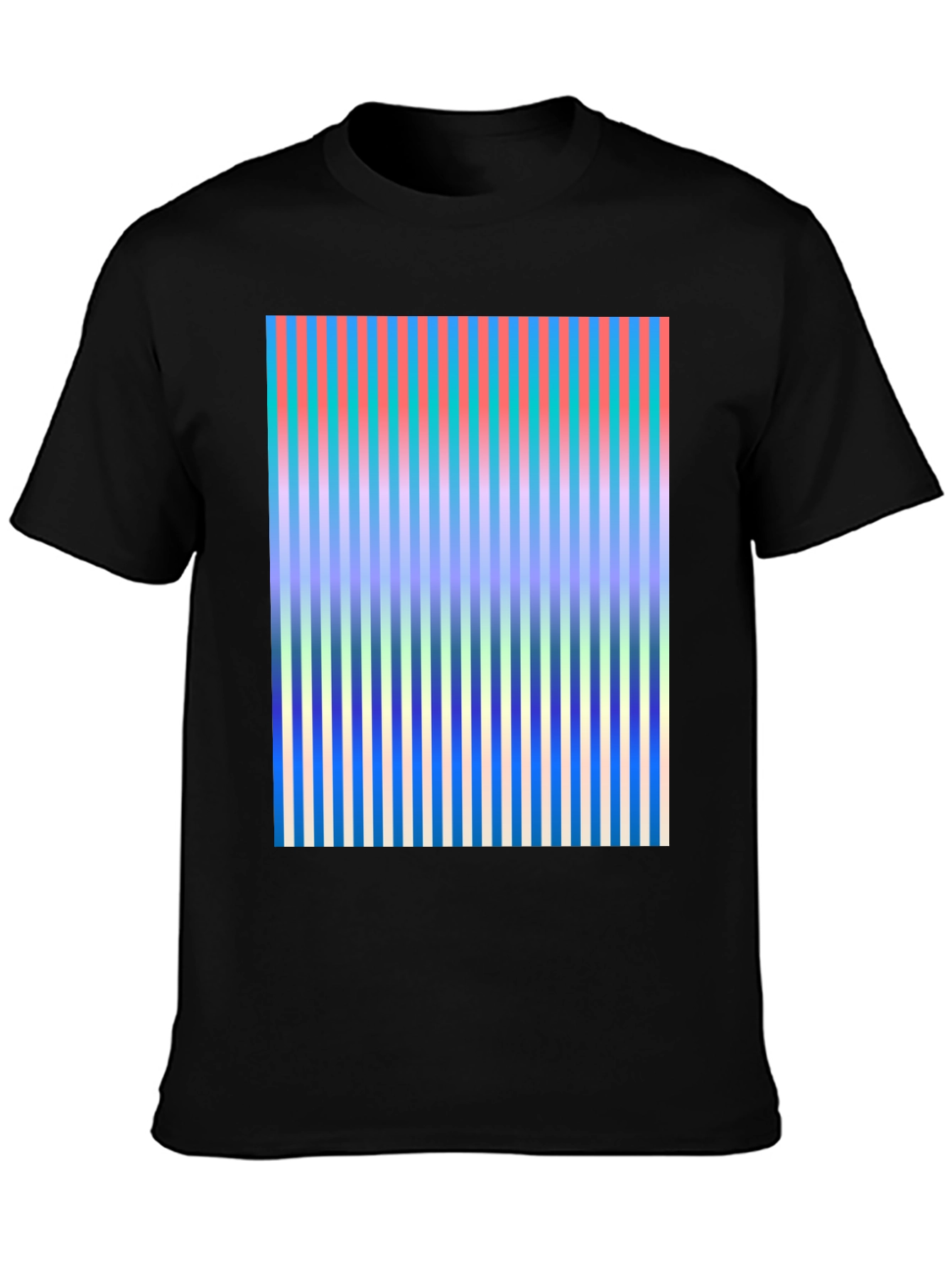 Black Abstract Stripe Graphic Tee view 3