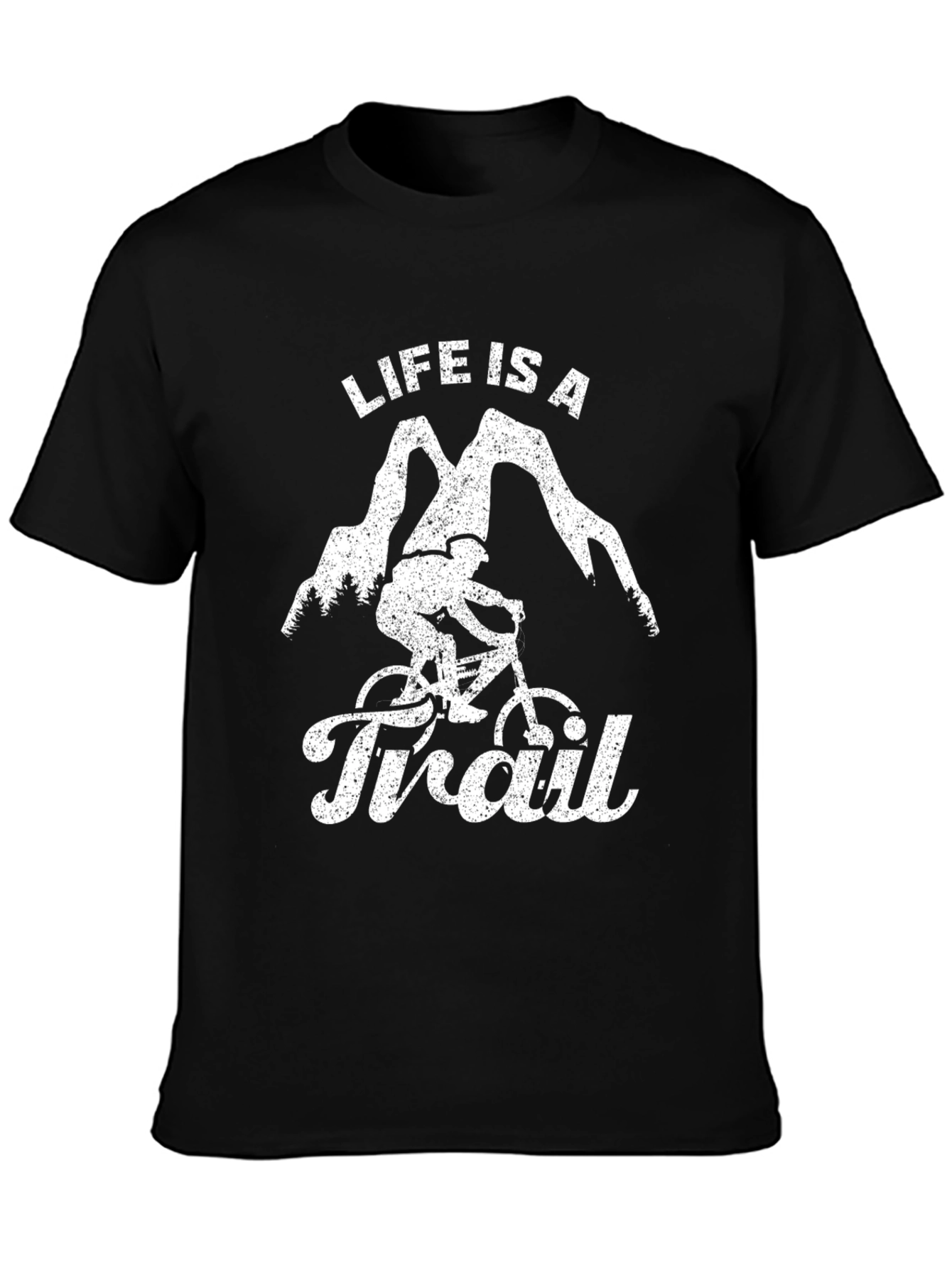 Black Life Is A Trail T-Shirt | Mountain Biking Tee view 3