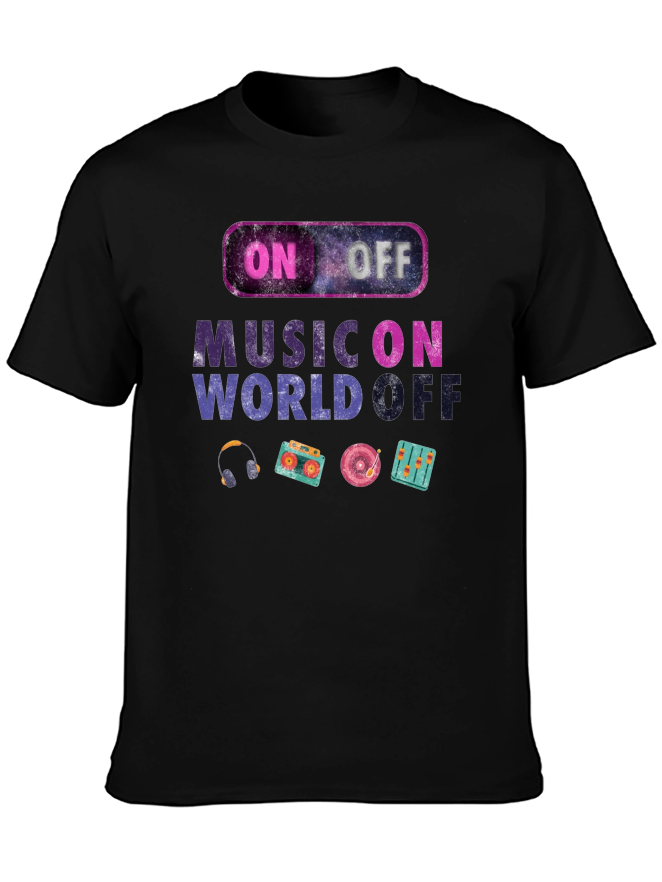 Black Music On World Off Graphic Tee view 3