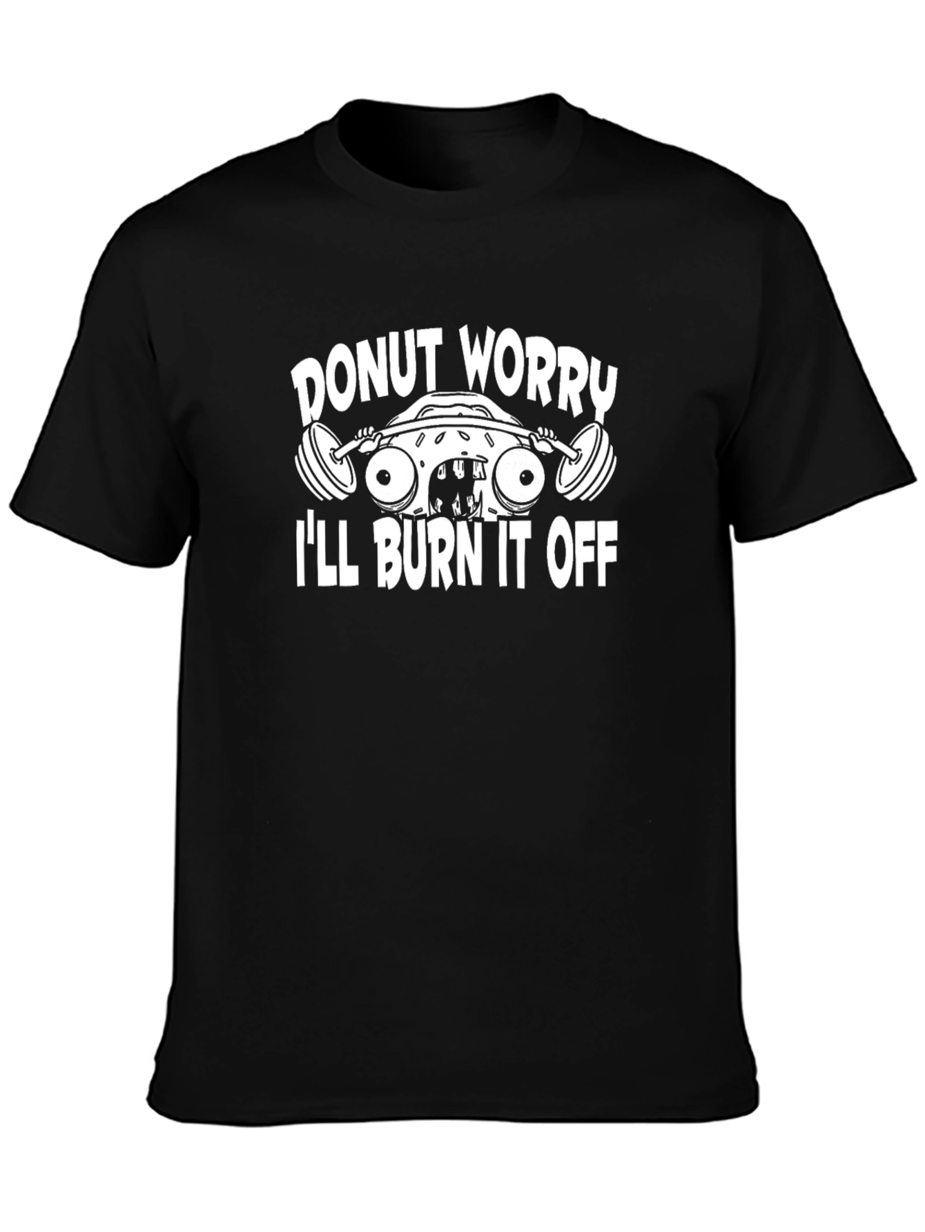 Black Donut Worry I'll Burn It Off Gym T-Shirt view 3